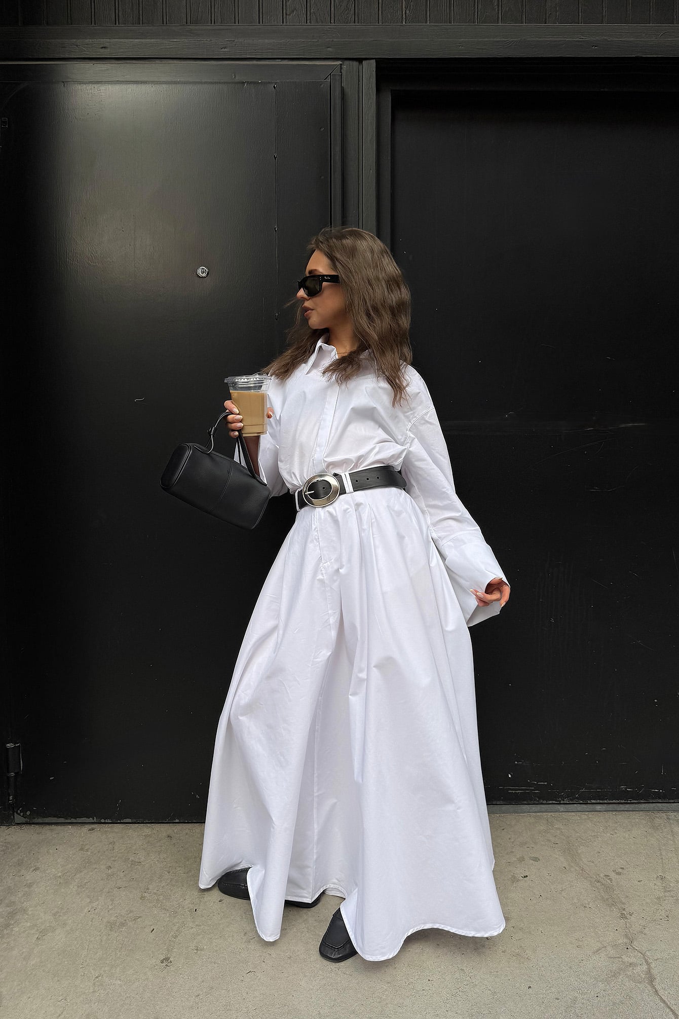 【R】EVERYDAY I LIKE.　23ss Cu/R Maxi SK Cotton Belt Loop Maxi Skirt White | NA-KD