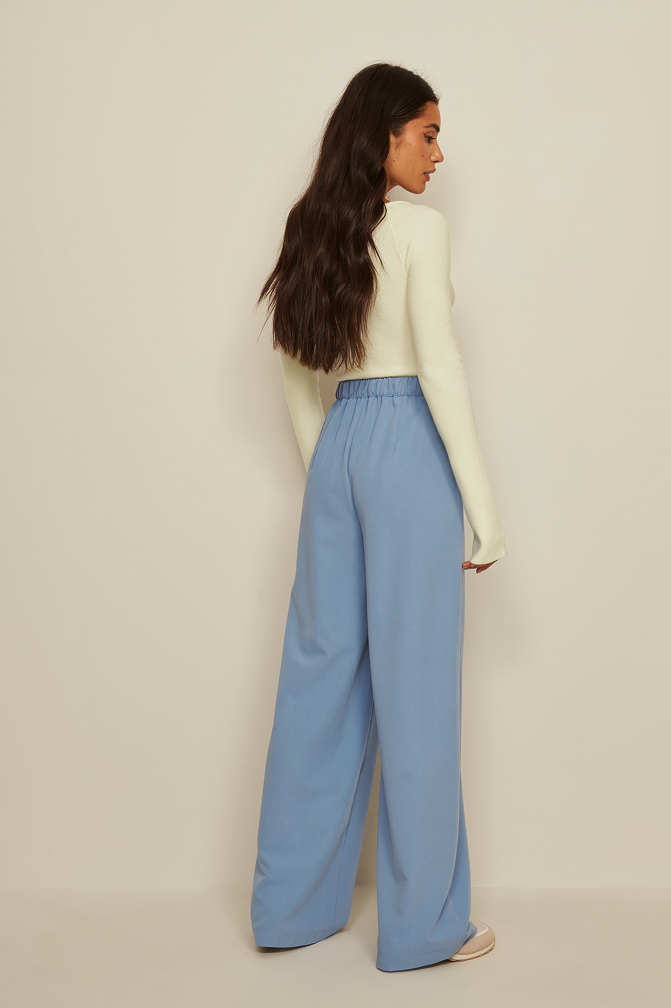 Elastic Waist Wide Trousers Blue | na 