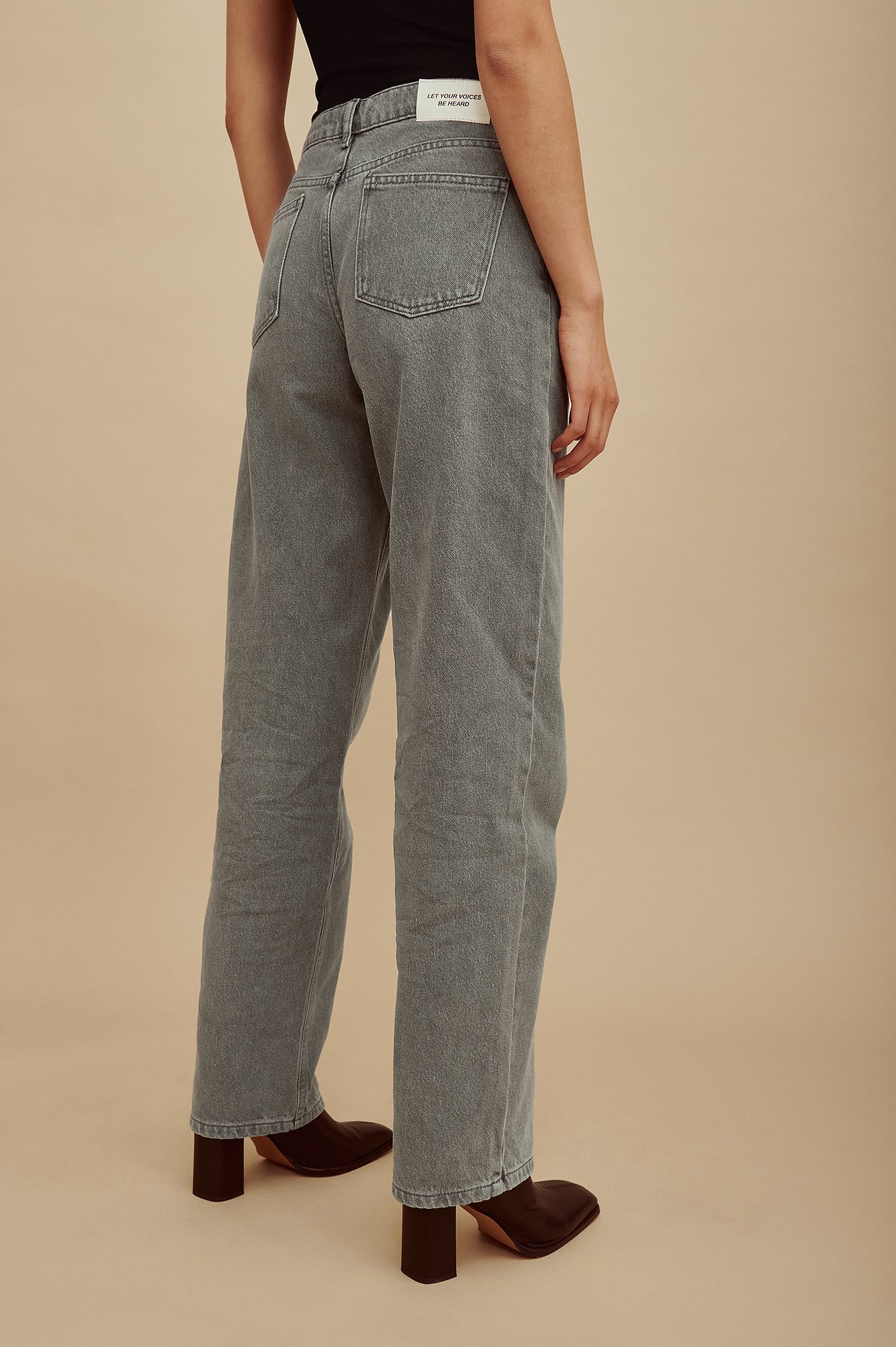 Grey Organic Mid Rise Jeans
