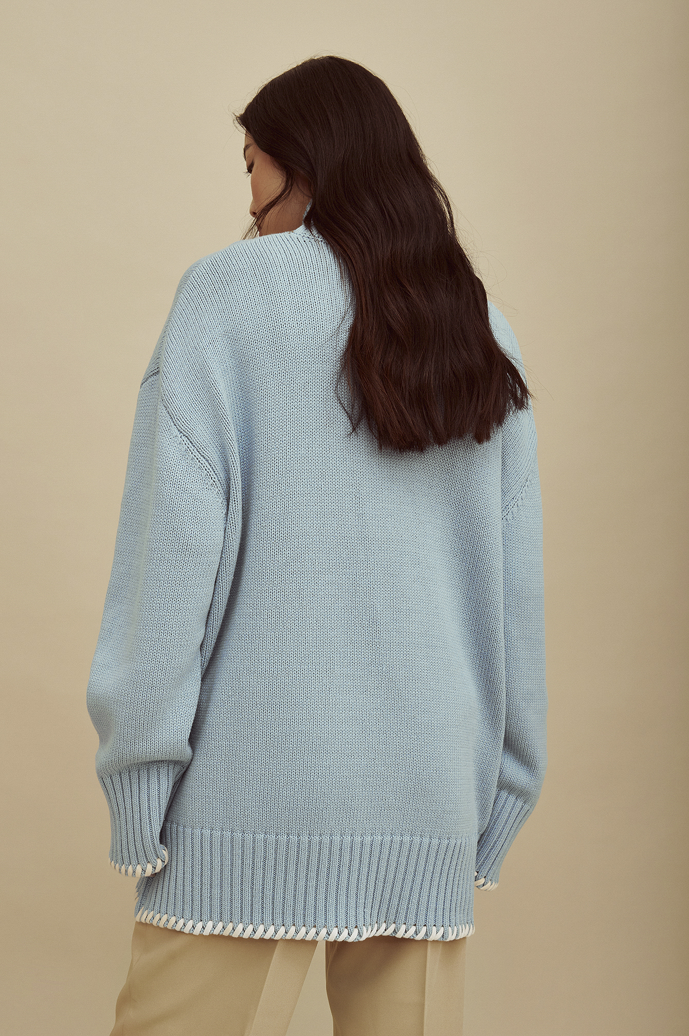 Strickpulli mit Polo-Kragen Blau | NA-KD
