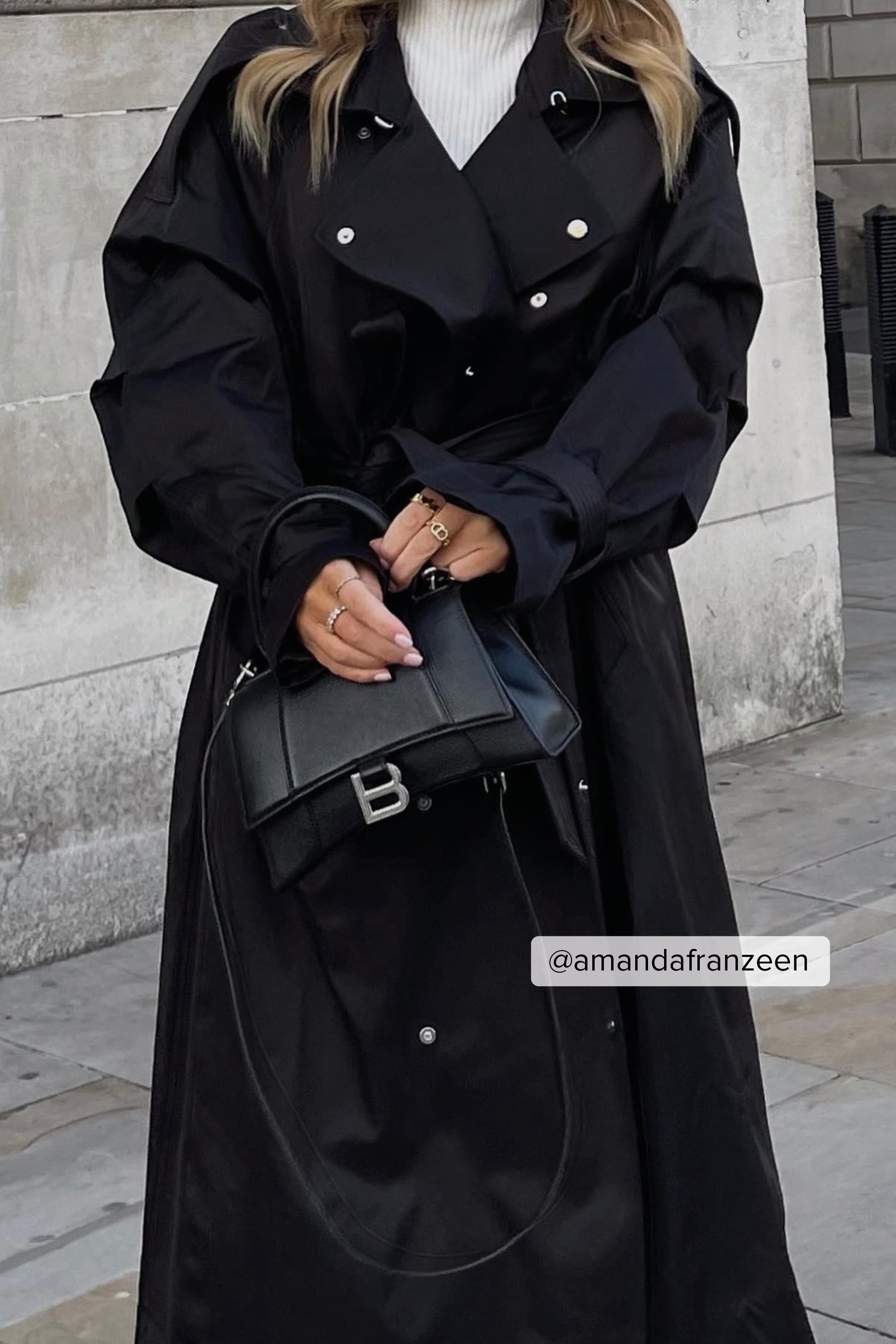 Black Oversized Trenchcoat