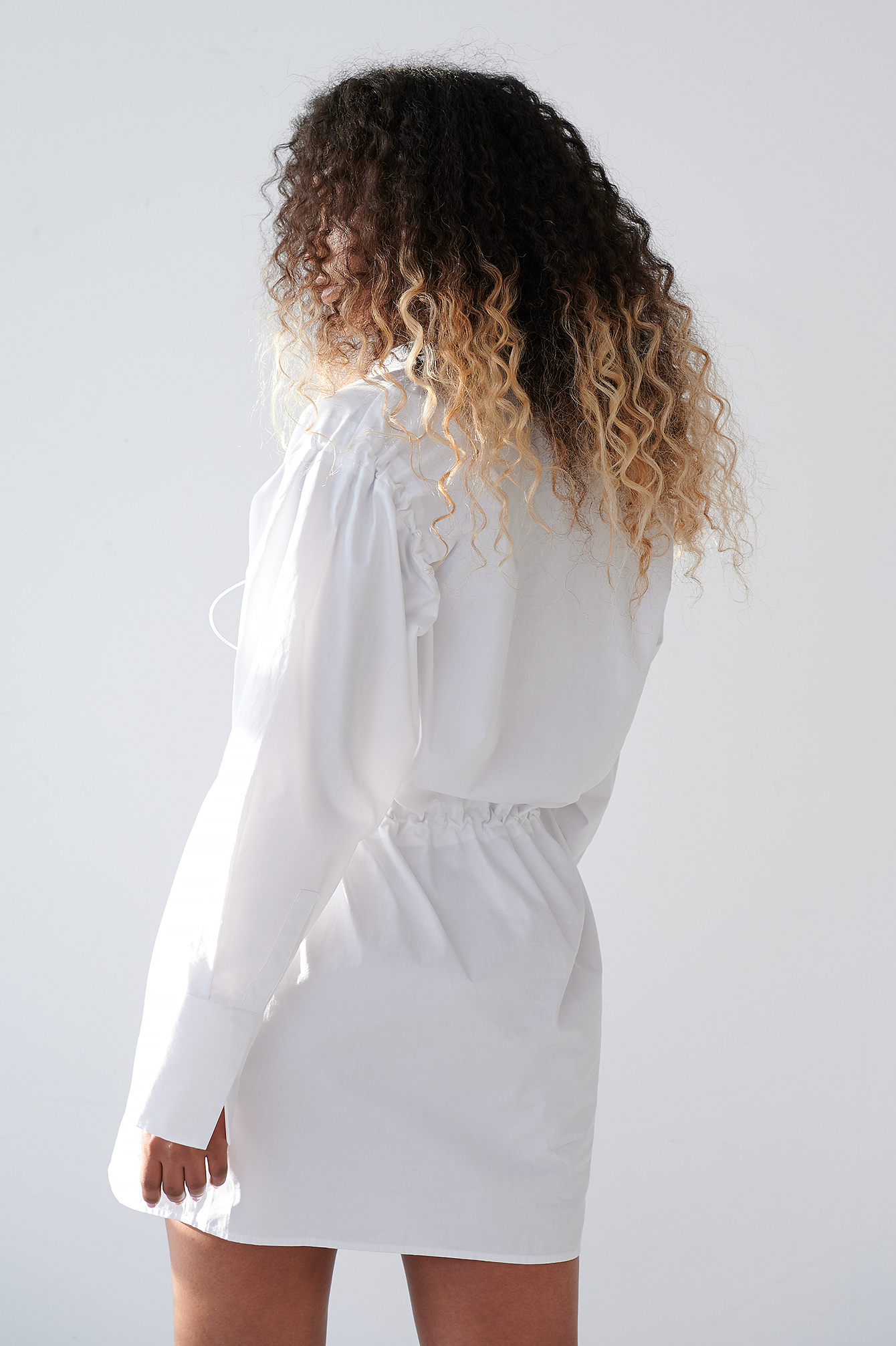 Drawstring shirt dress