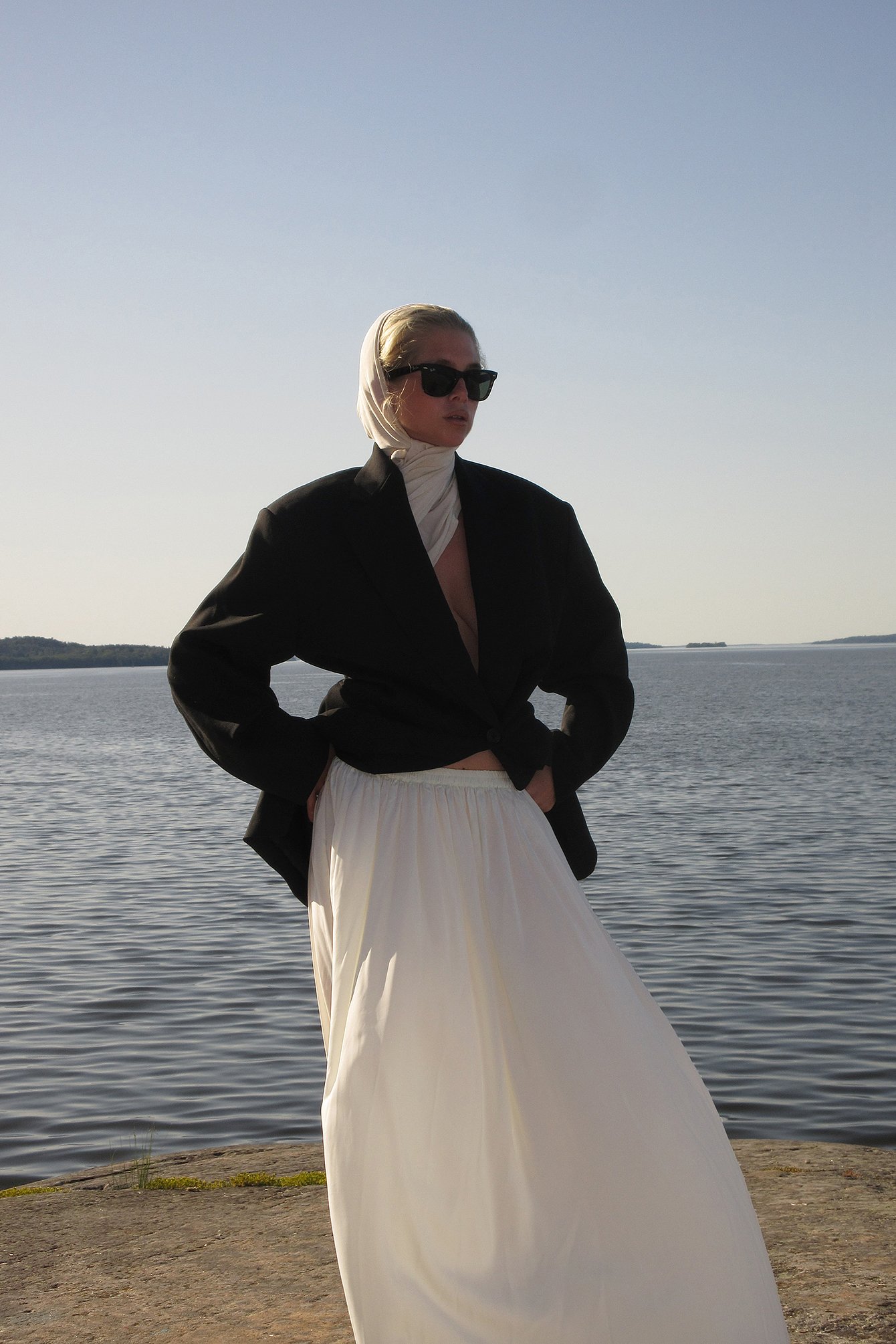 NA-KD Flowy Maxi Skirt - Summer Sets - Offwhite - EU 40 - NA-KD / NAKD