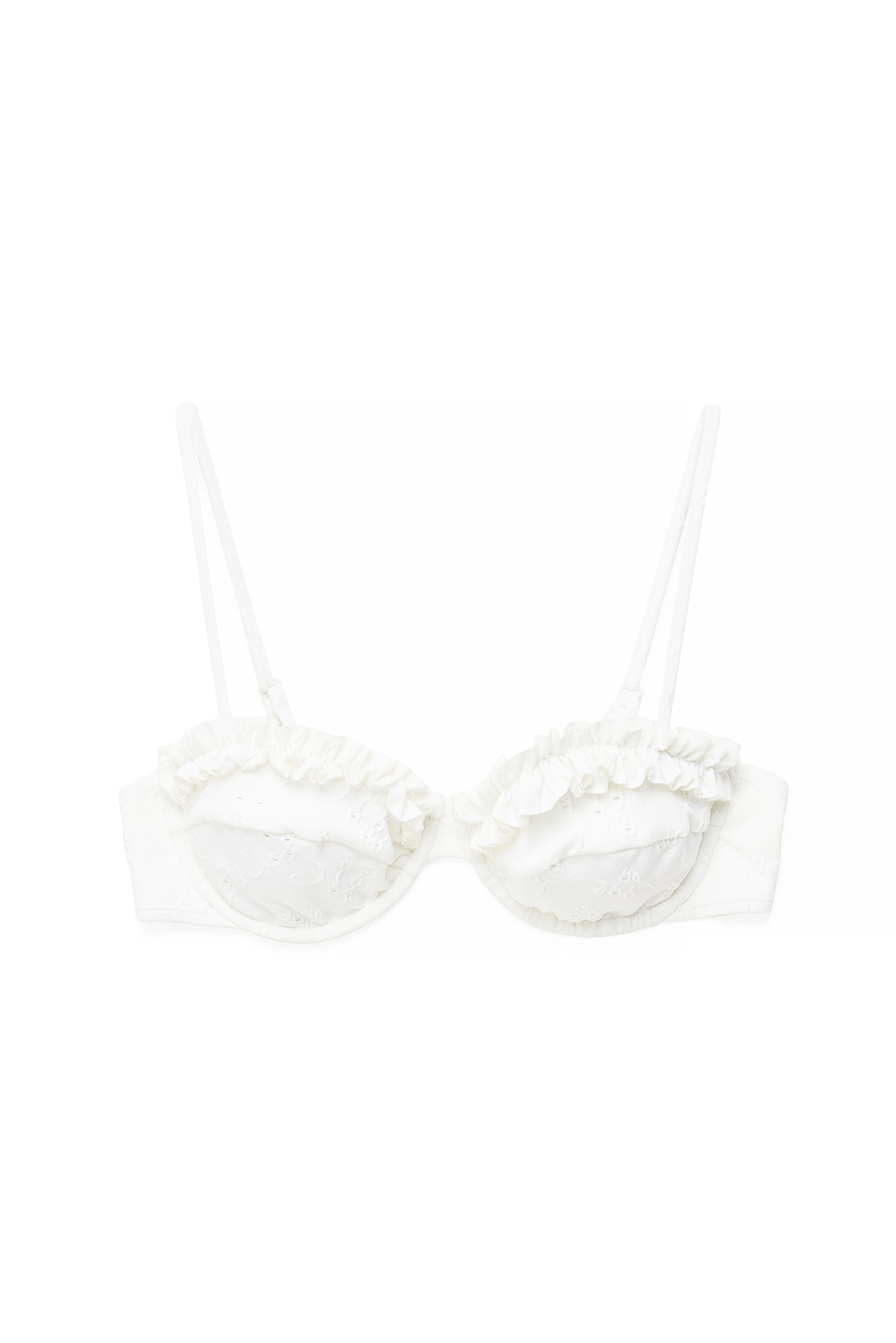 White Anglaise Cup Bikini Top
