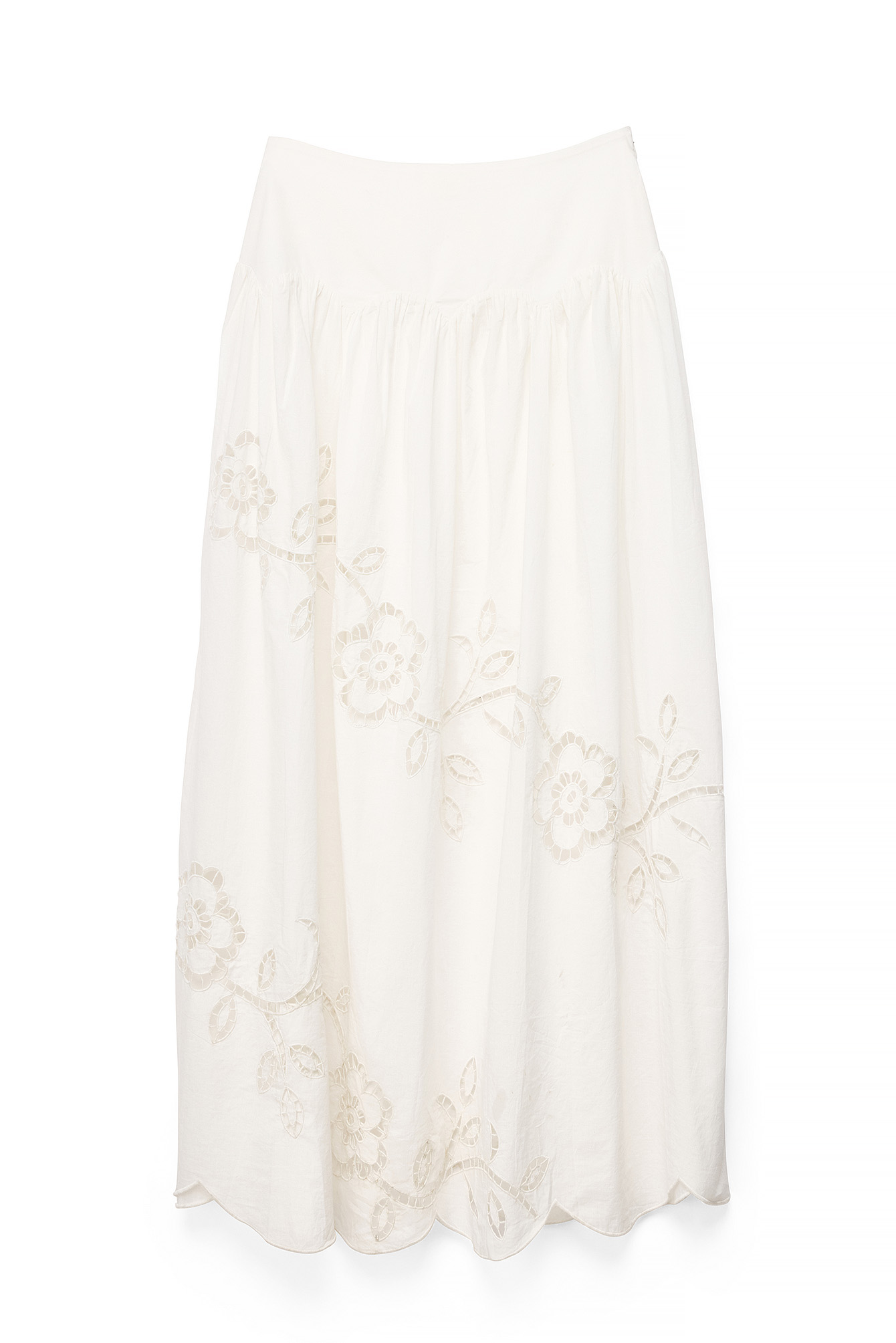 White Anglaise Detail Maxi Skirt