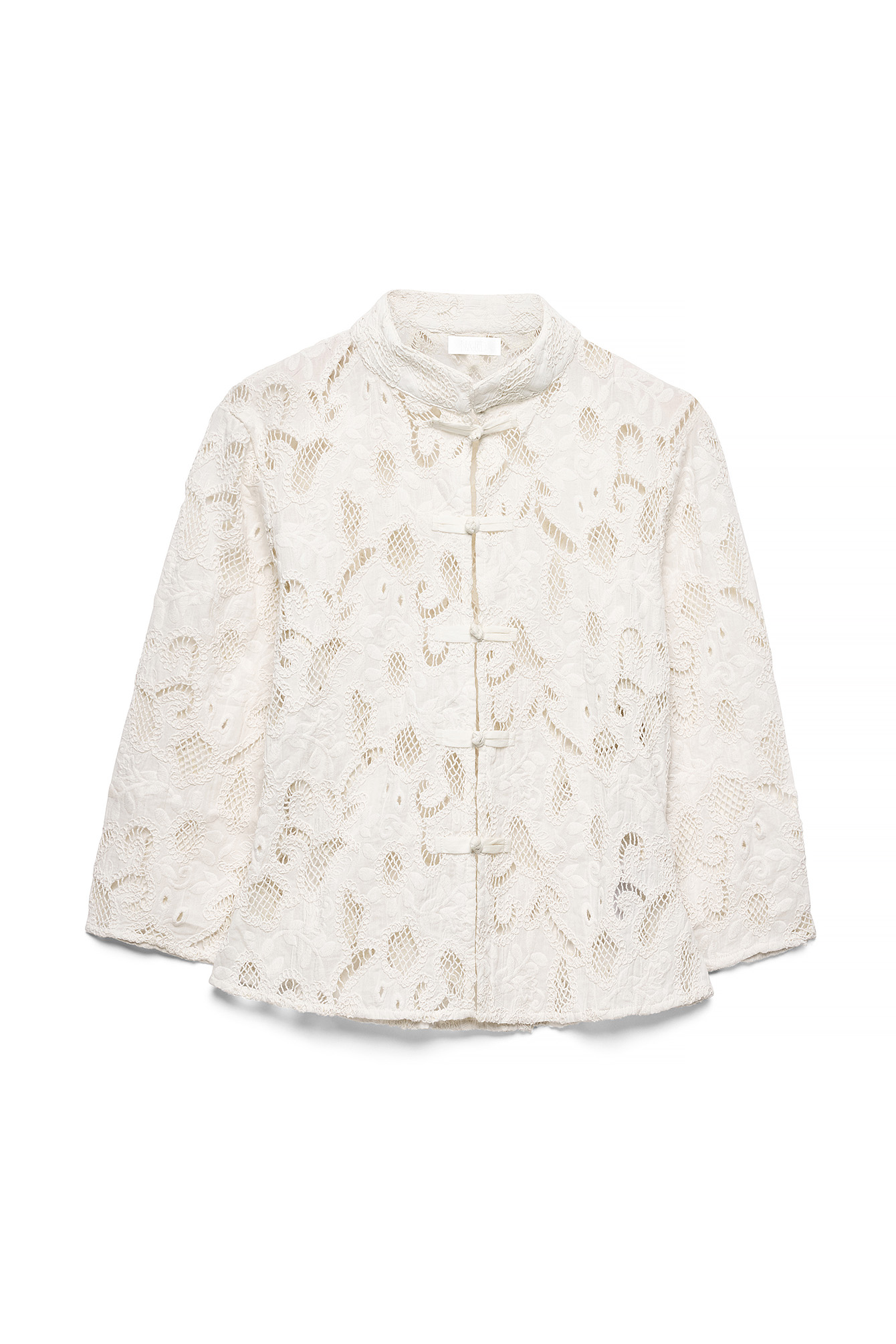 Offwhite Anglaise Button Detail Top
