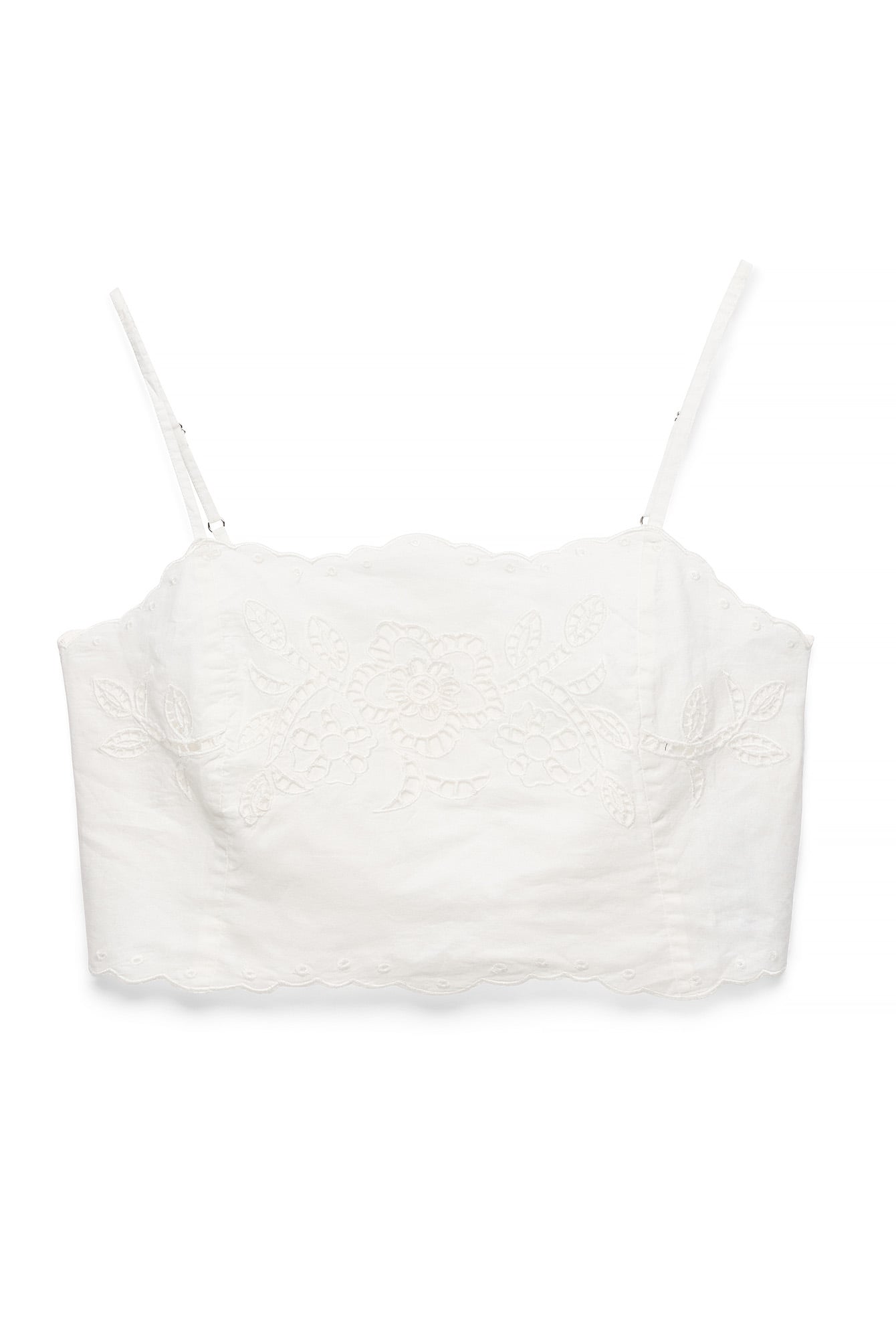White Anglaise Detail Cropped Top