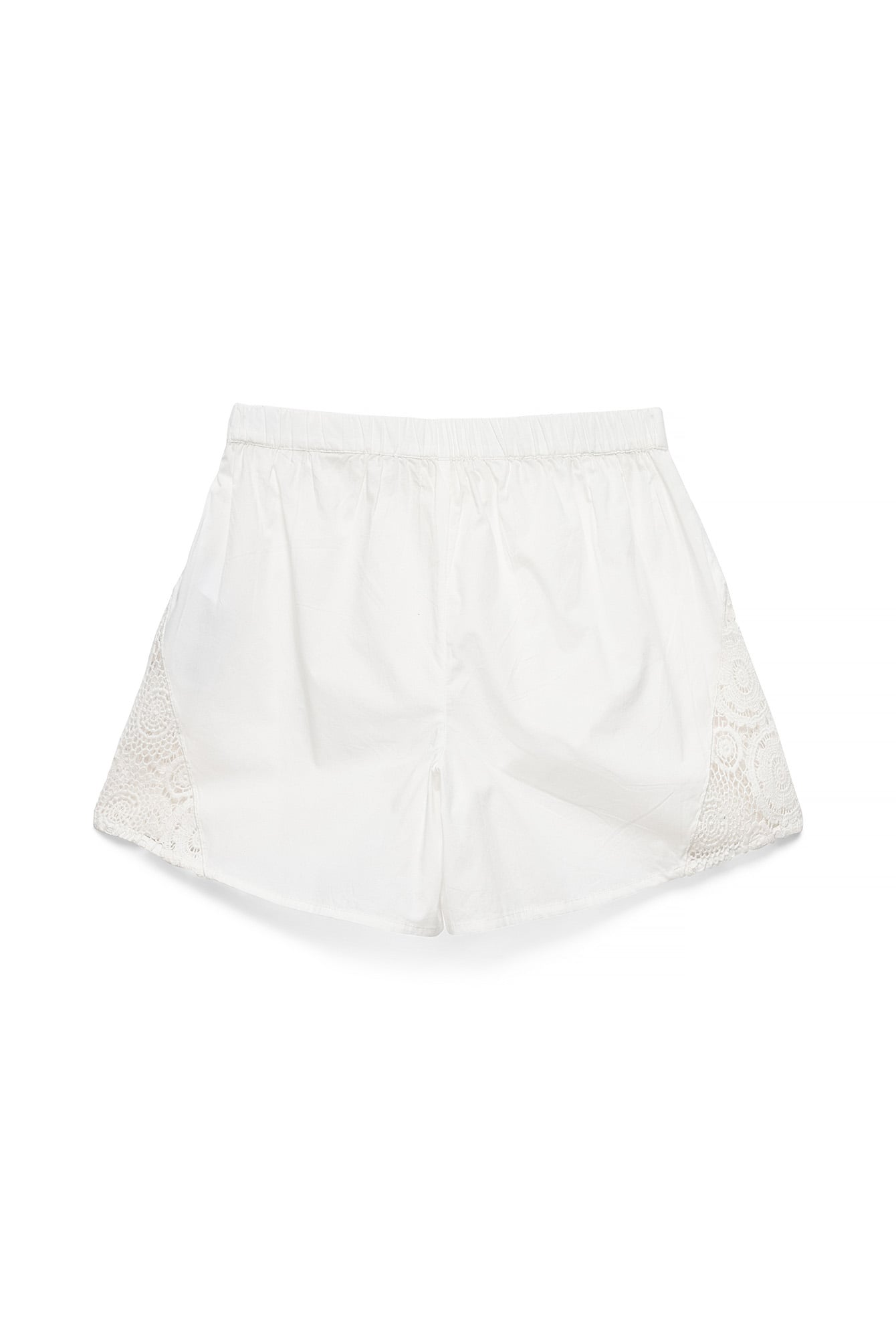 White Anglaise Detail Mini Shorts