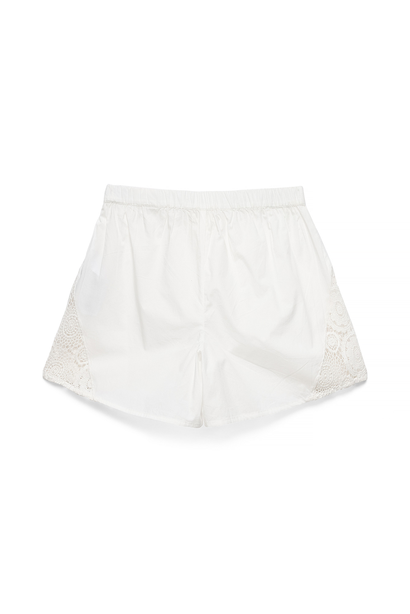 White Anglaise Detail Mini Shorts