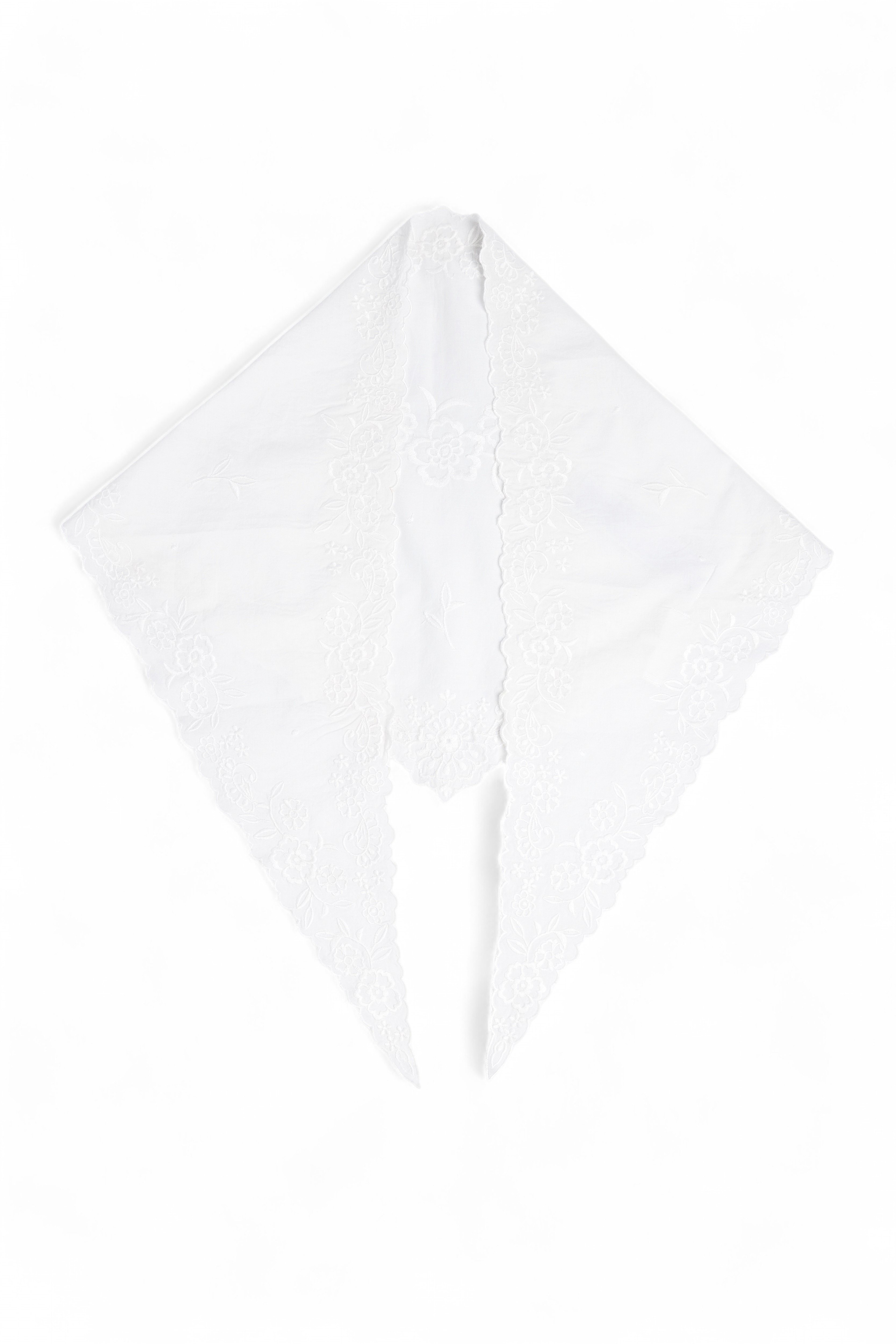 White Anglaise Detail Scarf