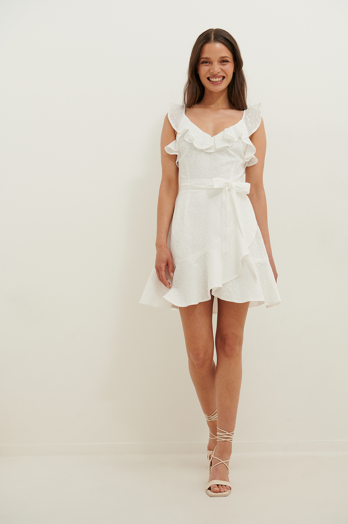 Alina Frill Dress White