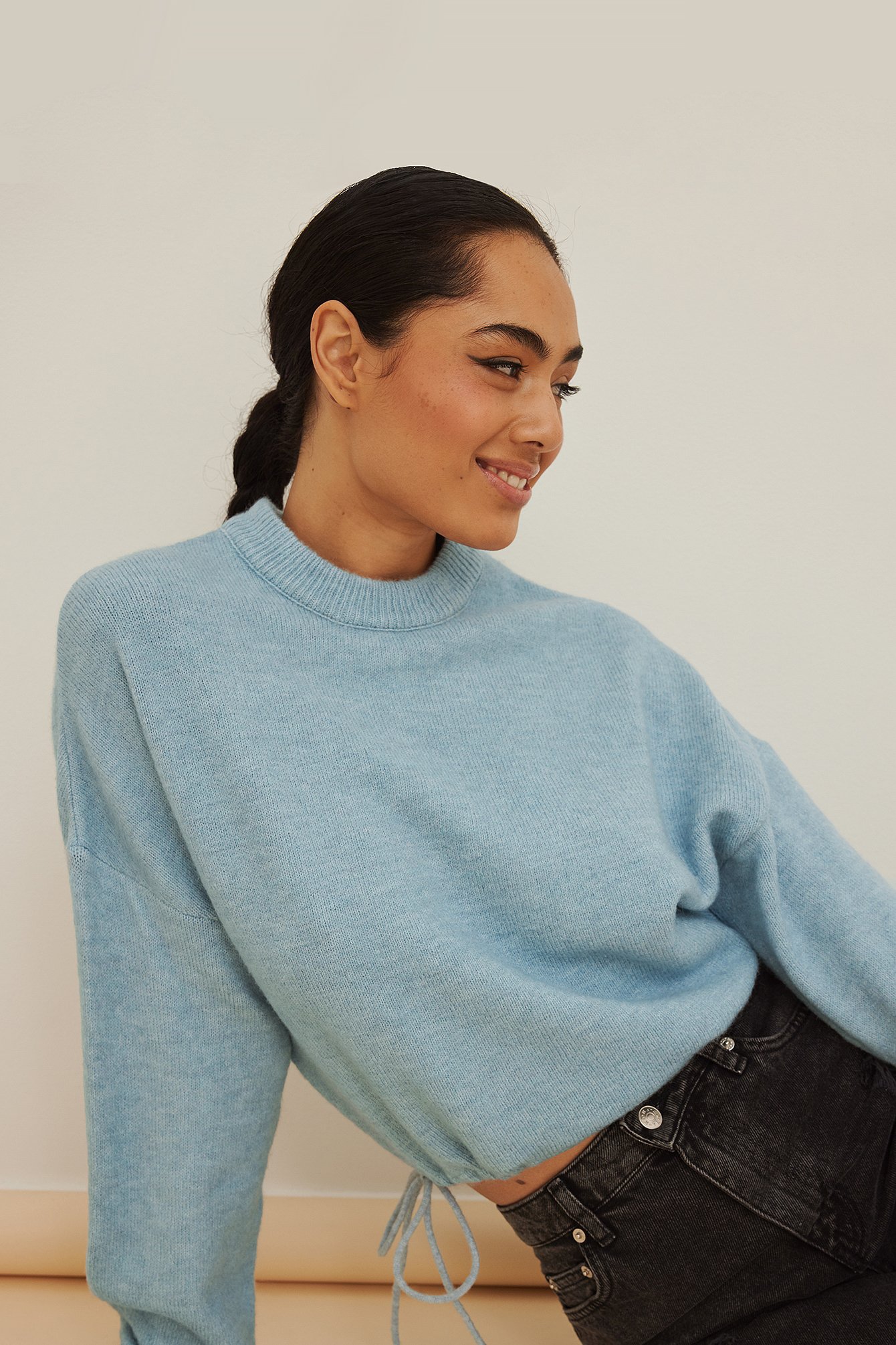 Light Blue Chunky Knitted Sweater