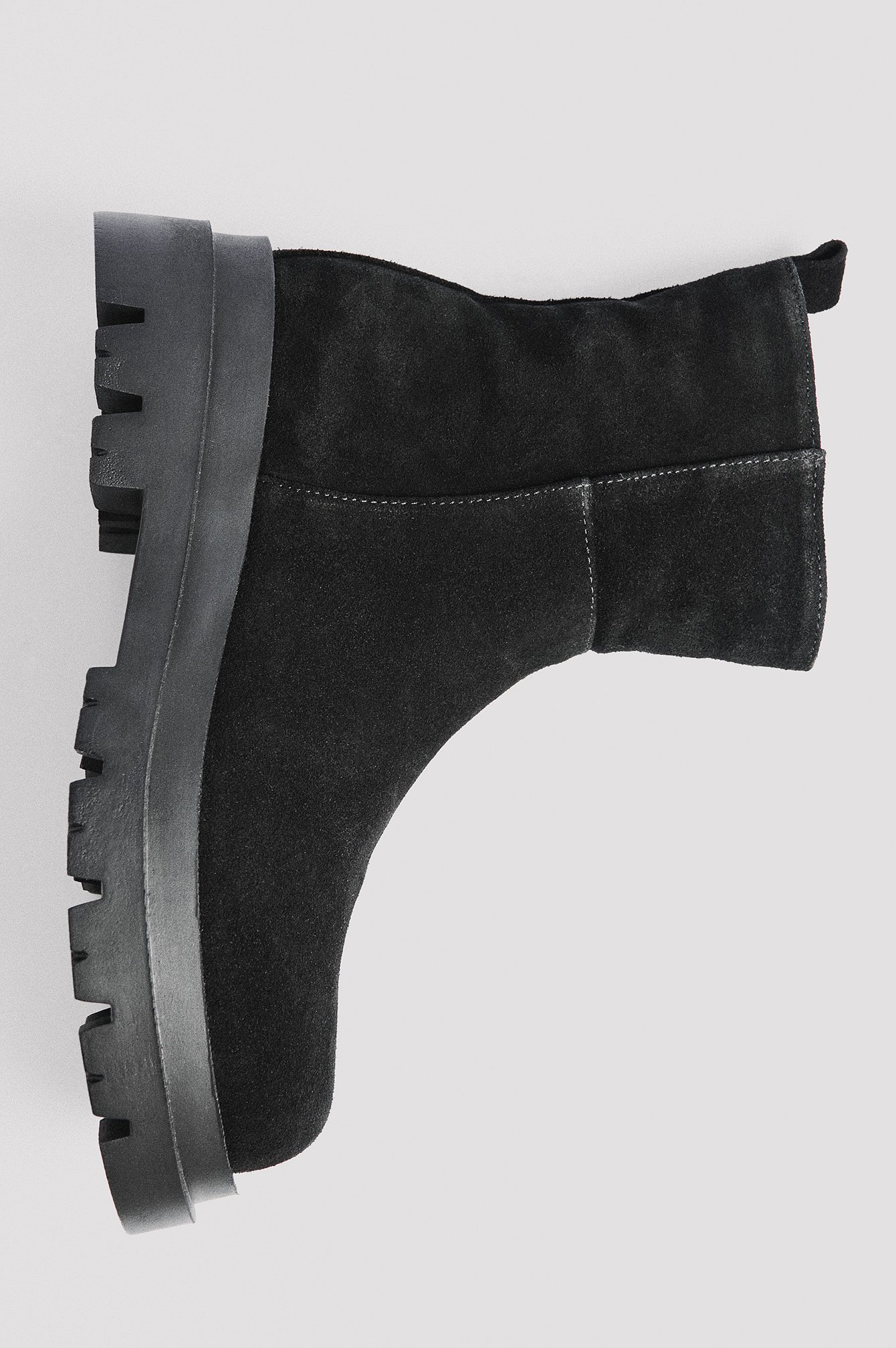 Na-Kd Ankle Suede Teddy Lined Boots - Black