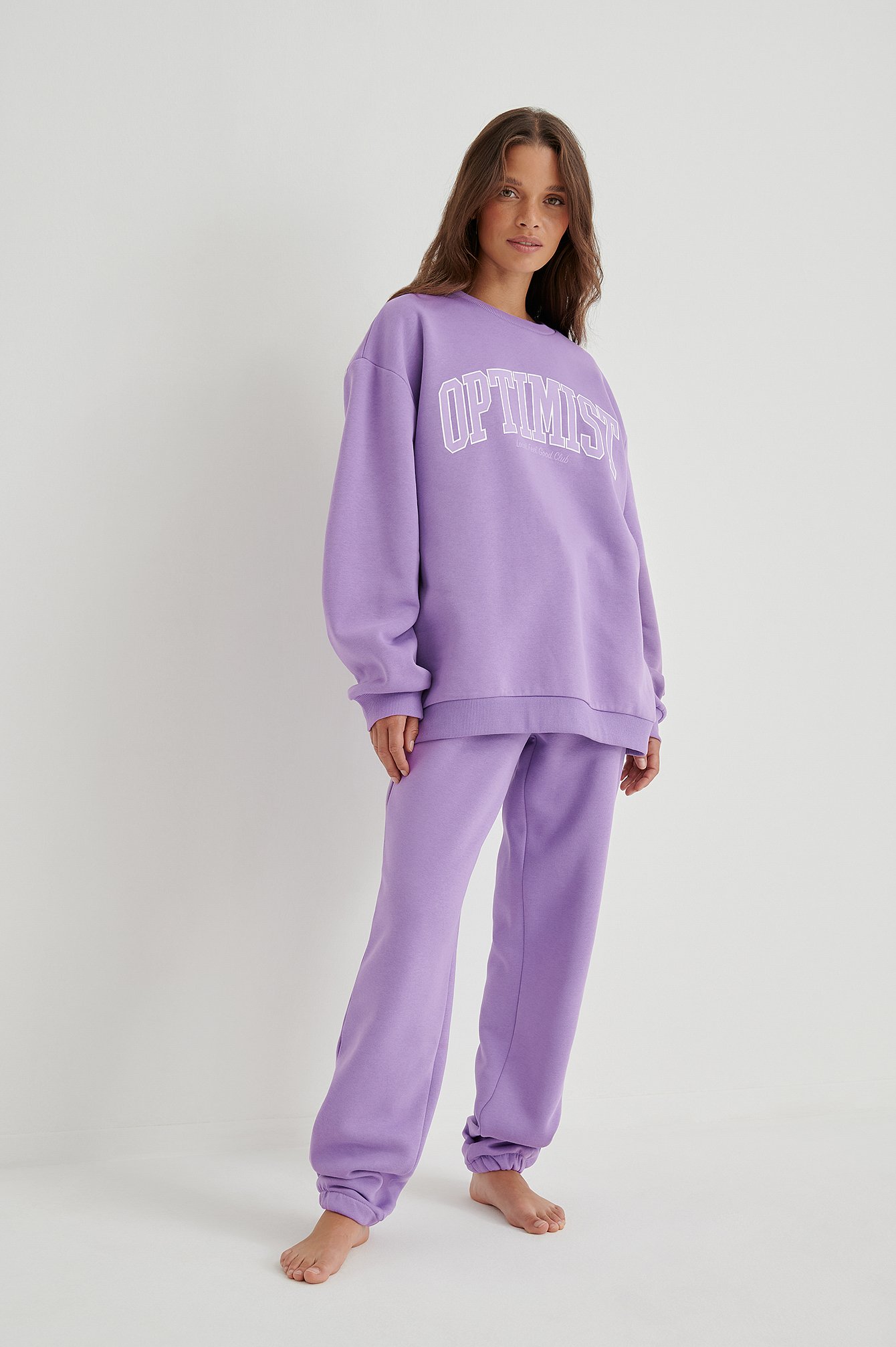 Purple Basic sweatpants med dragsko