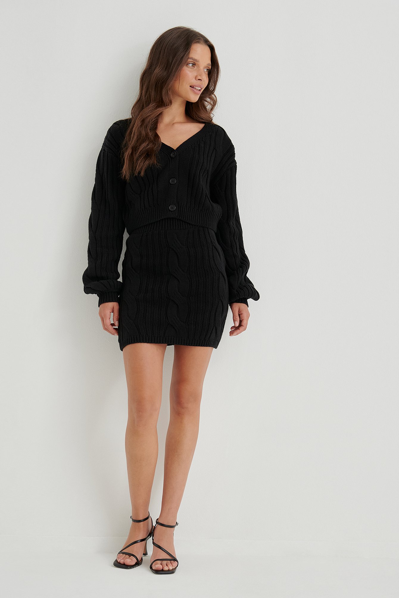 Black Cable Knit Skirt