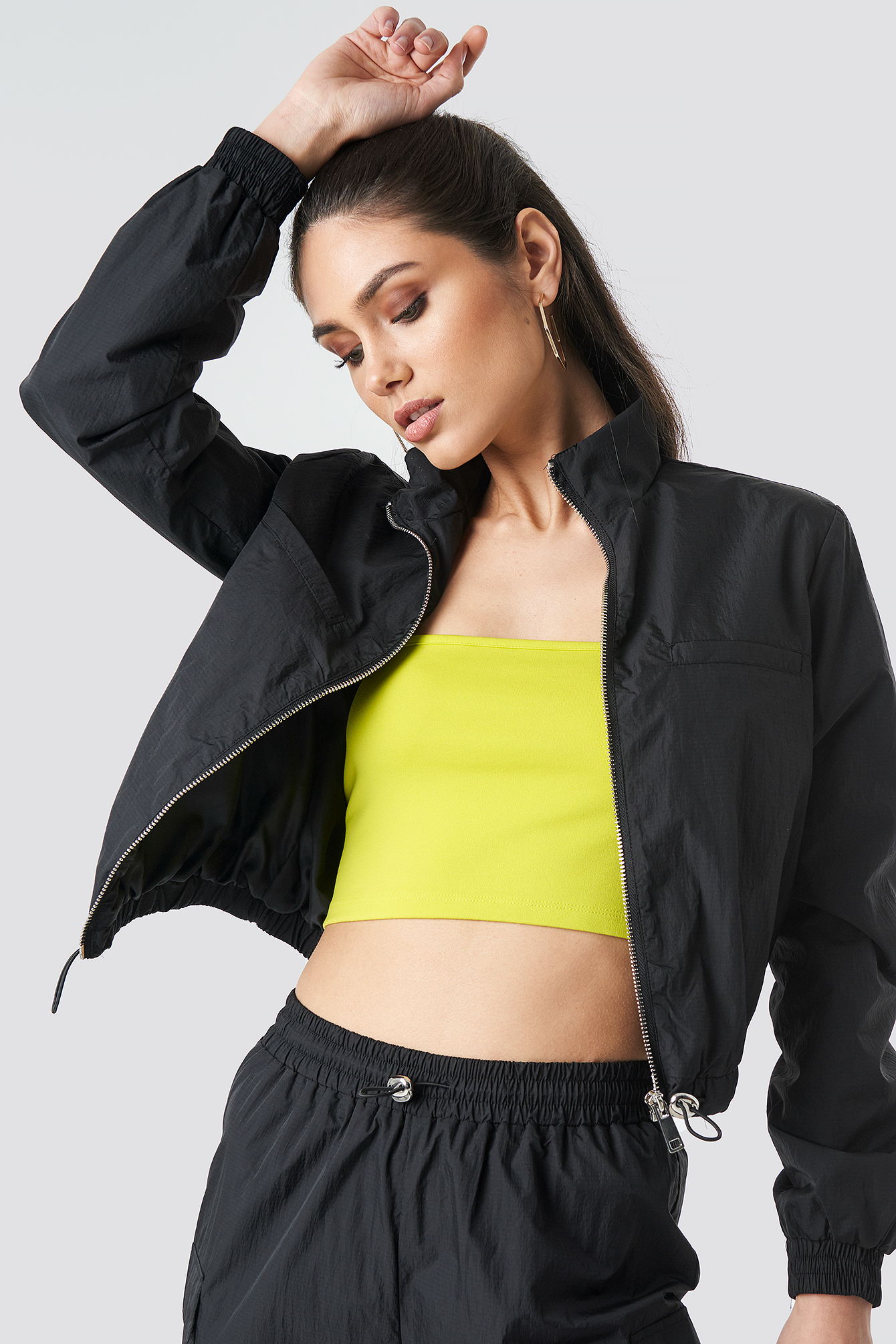 Front Zip Track Jacket Black