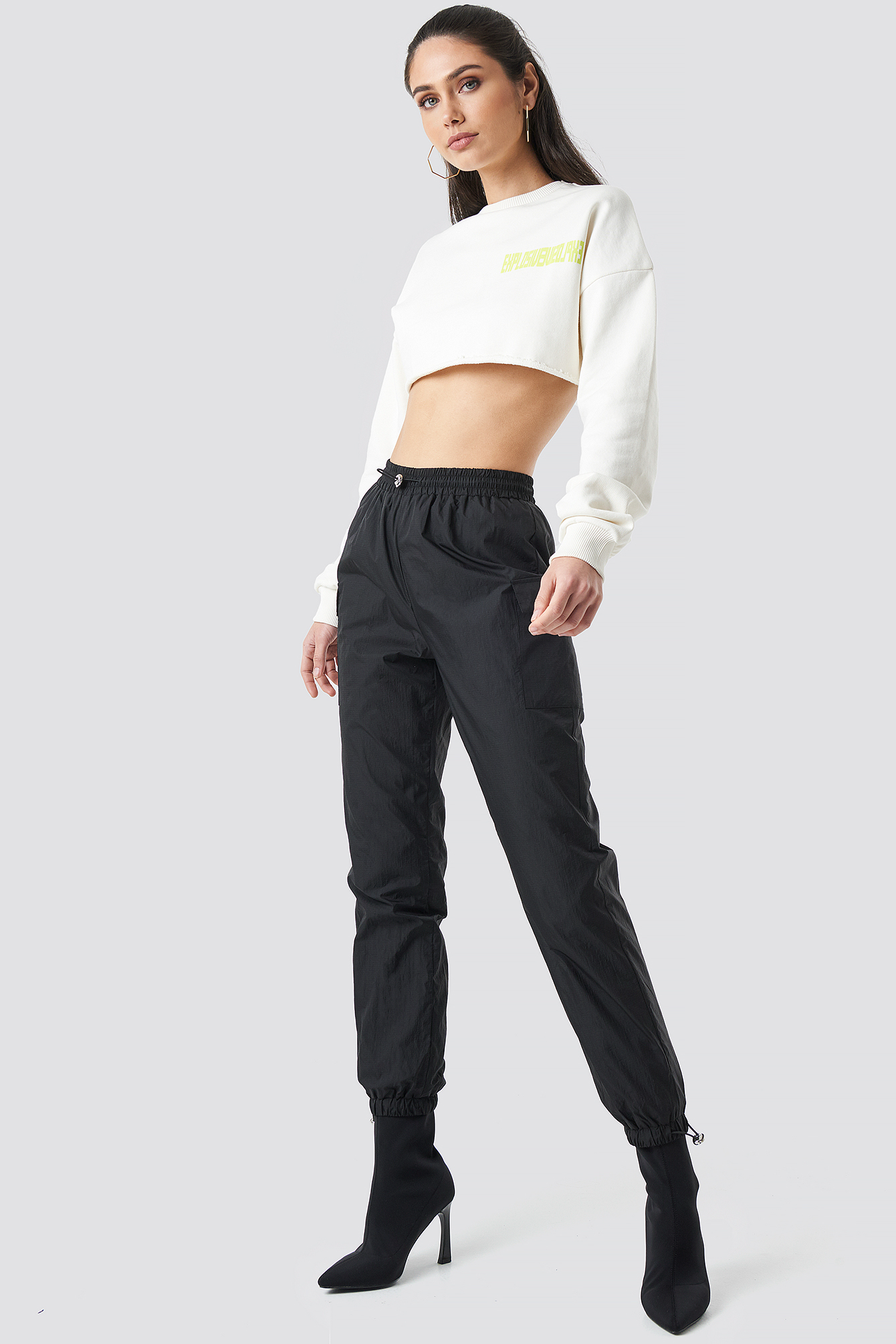 Side Pocket Track Pants Black