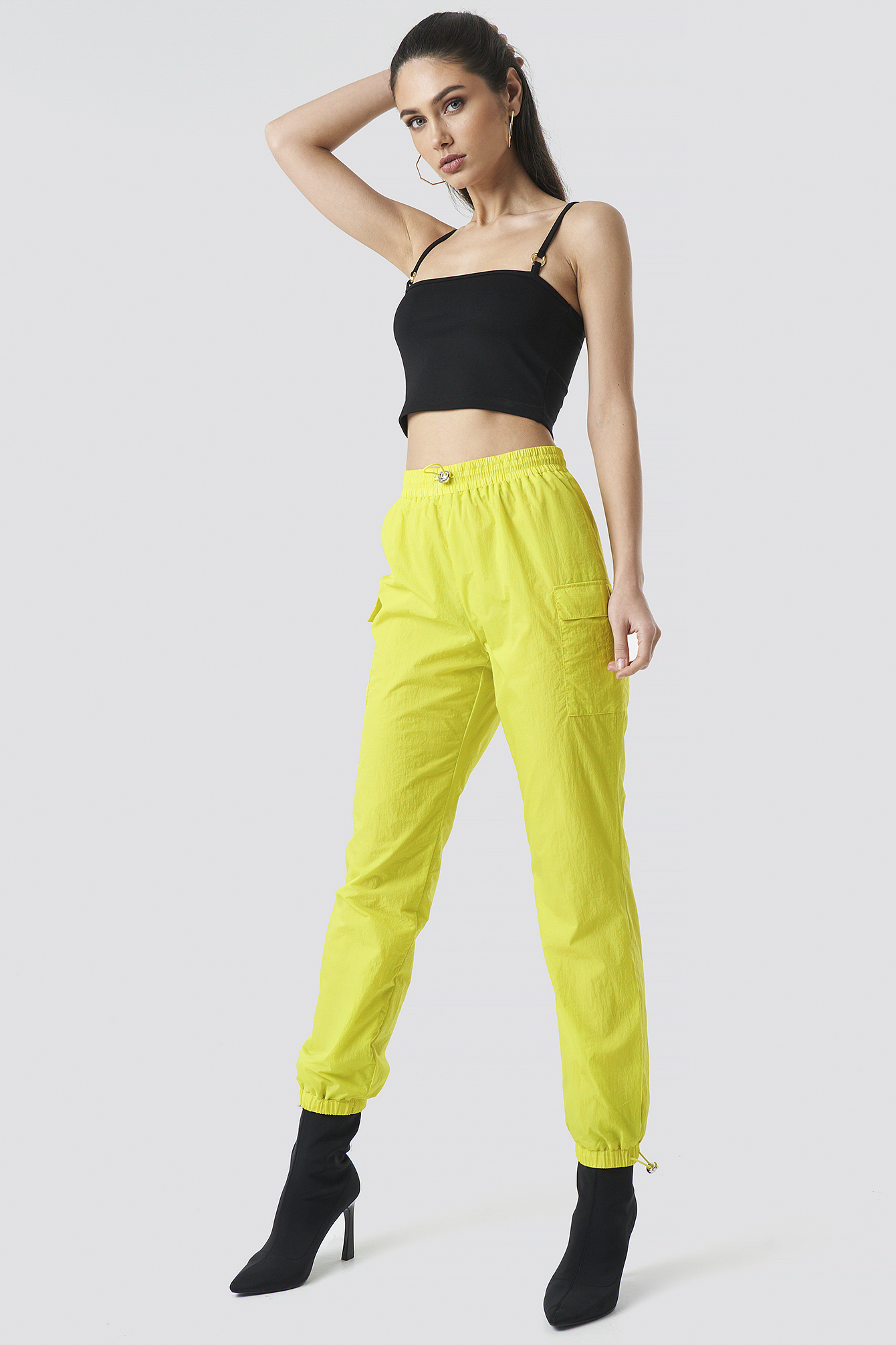 Side Pocket Track Pants Lime
