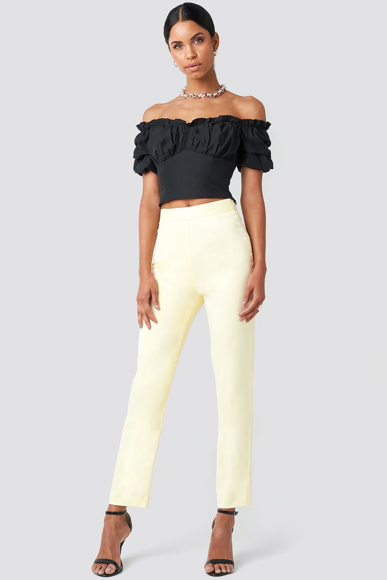 Tailored Ankle Suiting Pants Light Yellow
