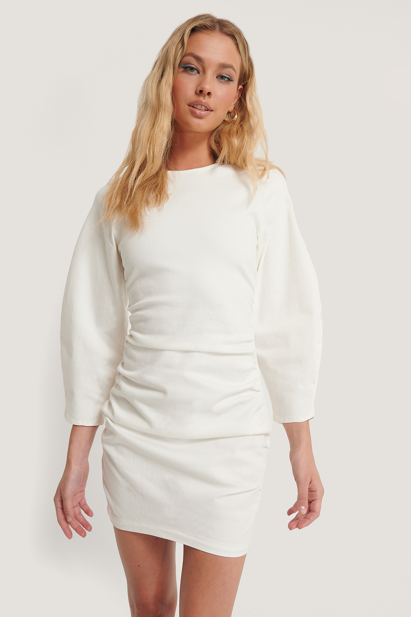 Mini Denim Dress White