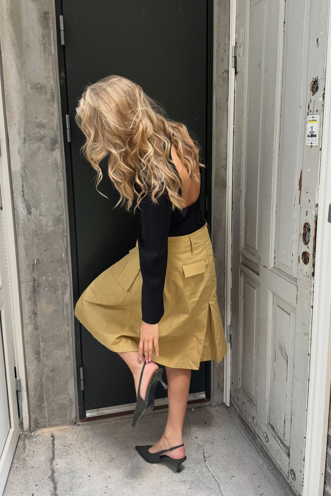 Cargo Knee Length Skirt Beige | NA-KD