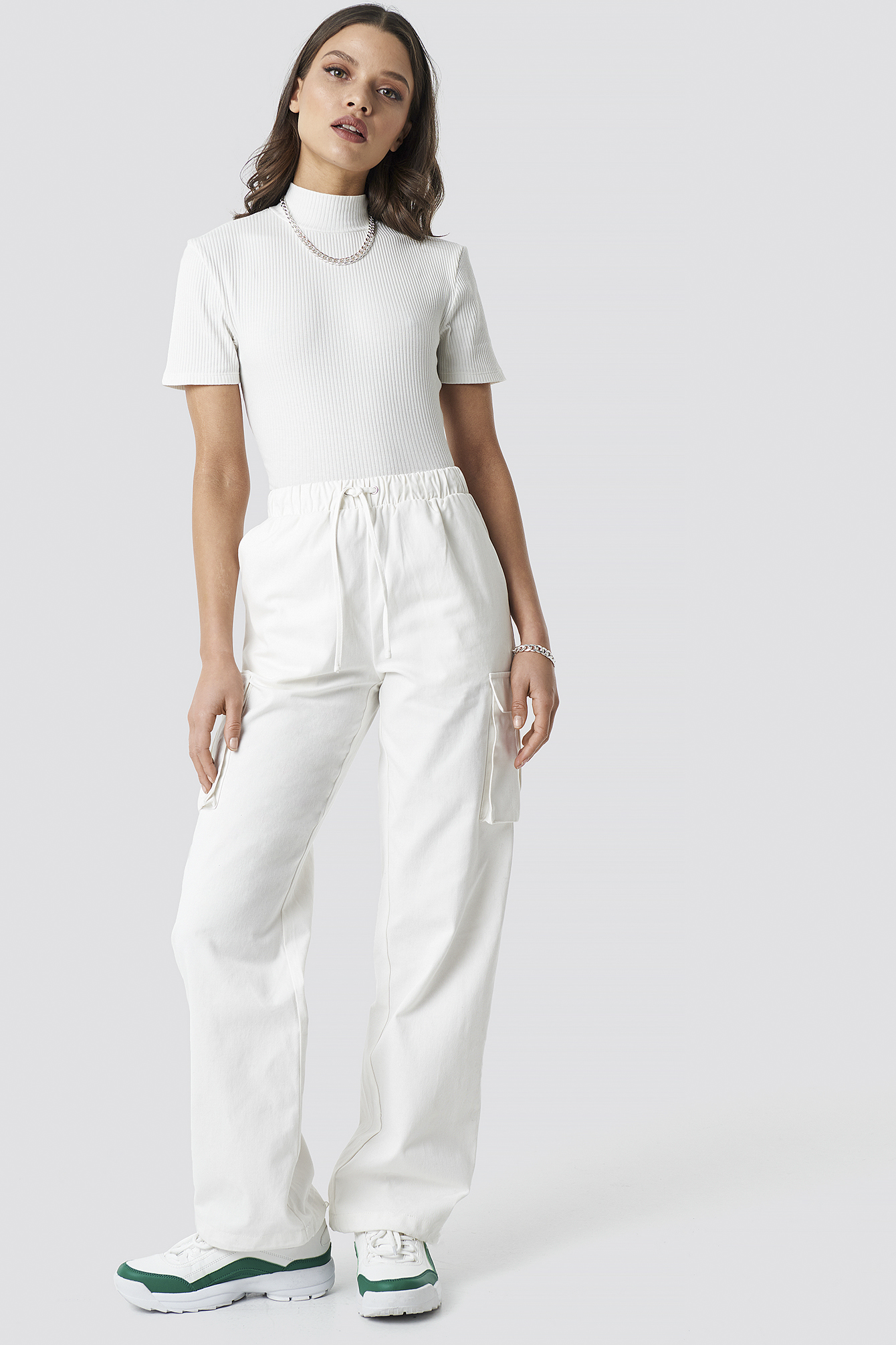 Drawstring Cargo Pants Ivory