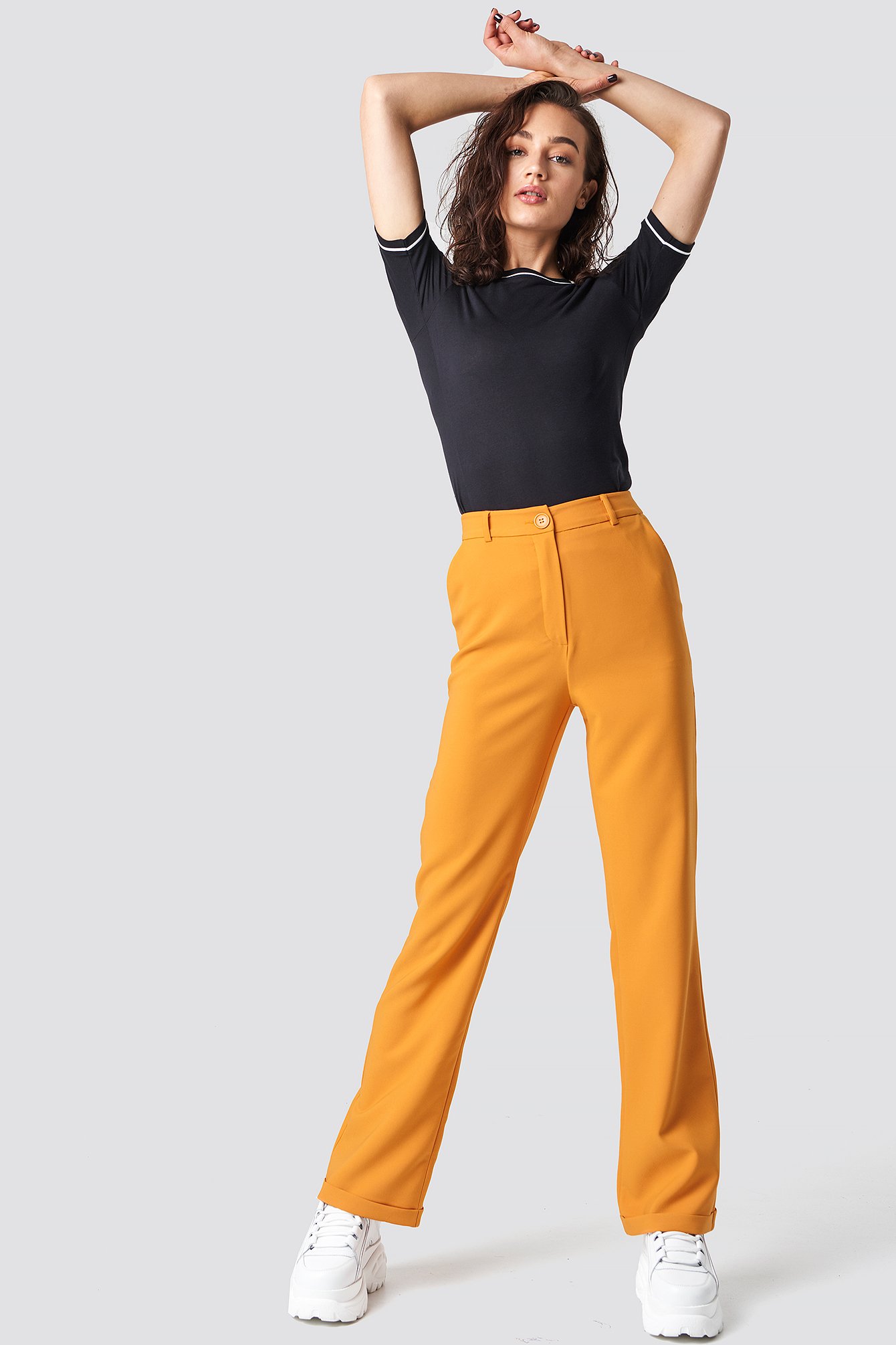 Astrid Olsen X Na-kd  Folded Suit Pants - Orange