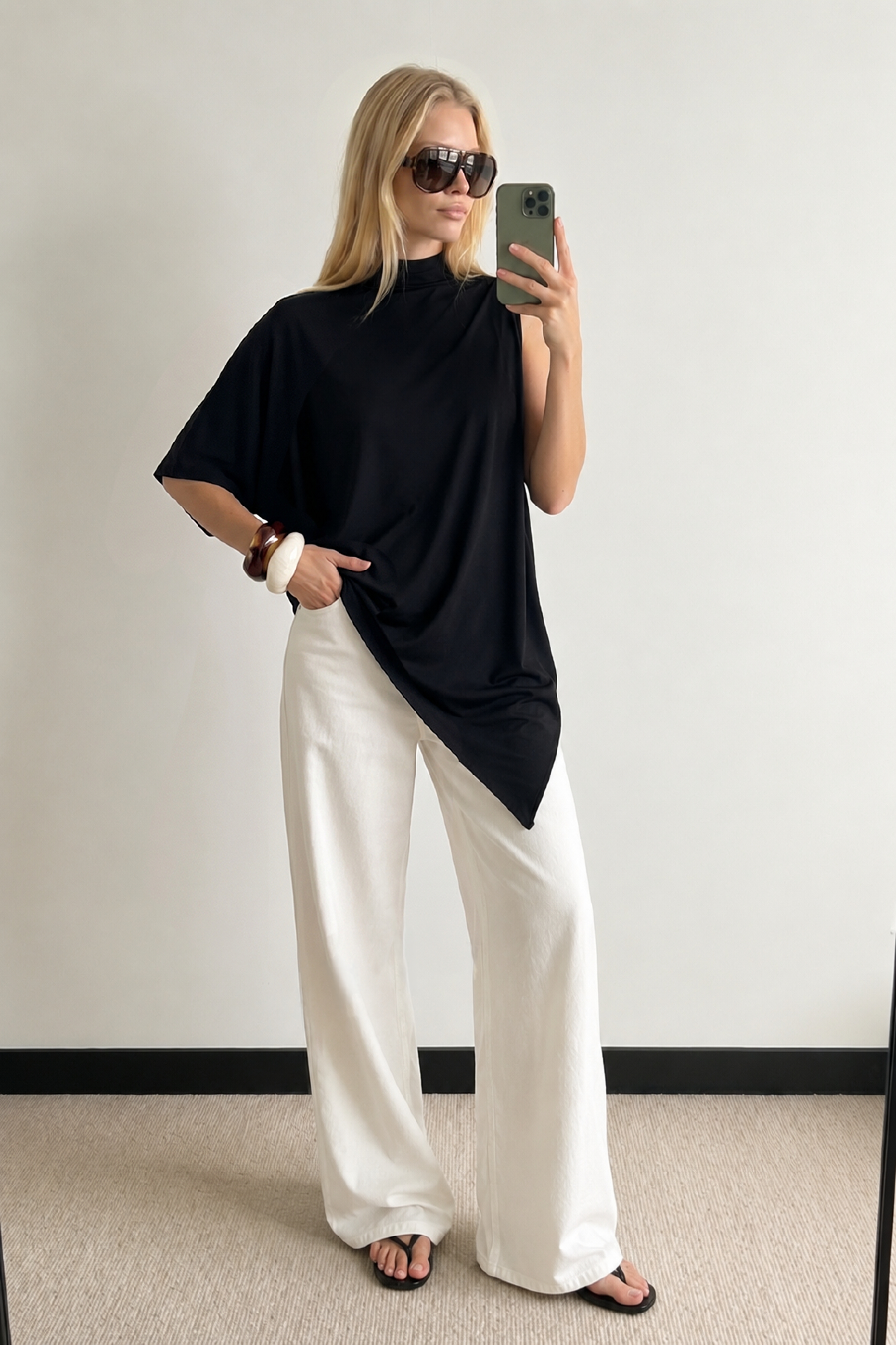 Asymmetric Jersey Top - Jersey Tops - Black - L - NA-KD / NAKD