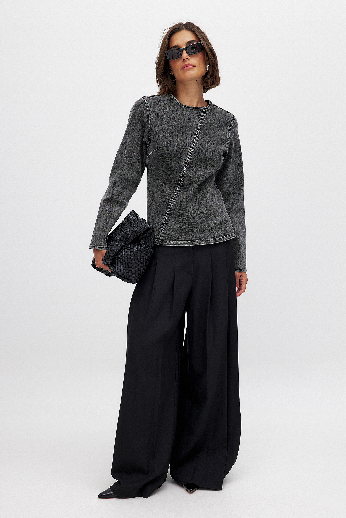 Asymmetric Denim Shirt