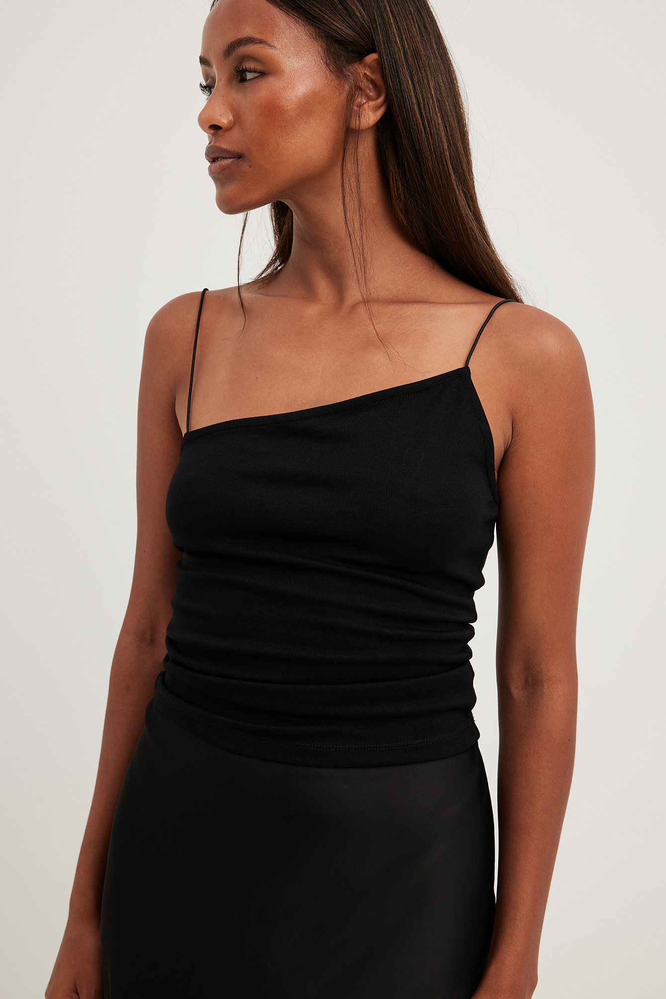 NA-KD Asymmetrische jerseytop - Hemdjes - Zwart - Small - NA-KD / NAKD