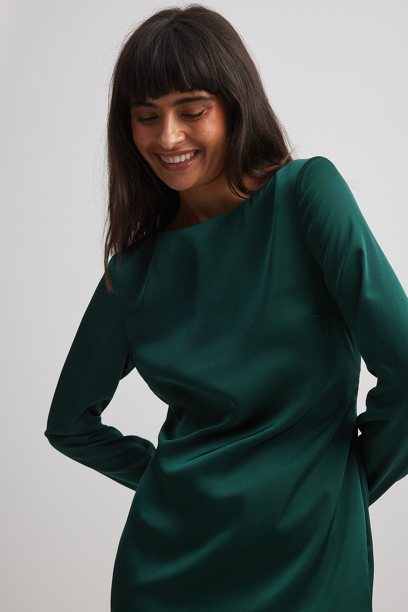 green emerald velvet dress Nala Green Asymmetric Maxi Dress With Split  Club L London