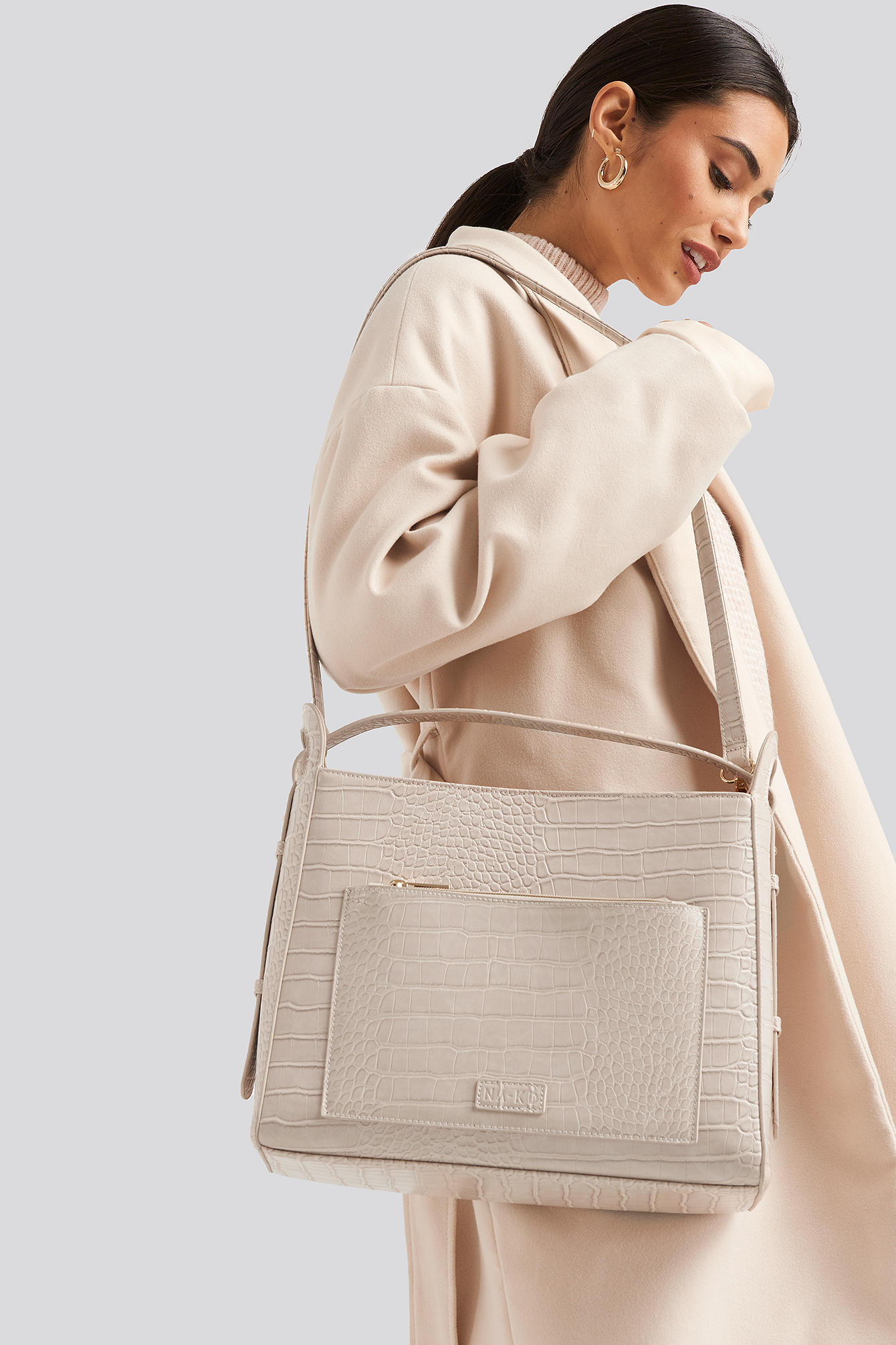 Big Croc Shopper Bag Nude