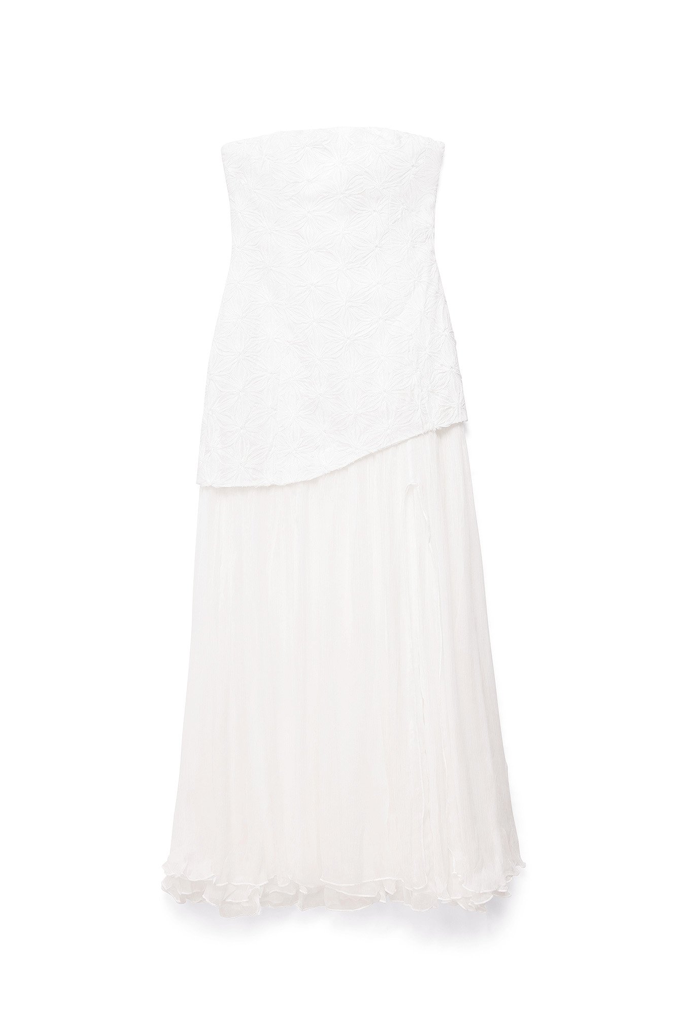 White Bandeau Two Layer Maxi Dress