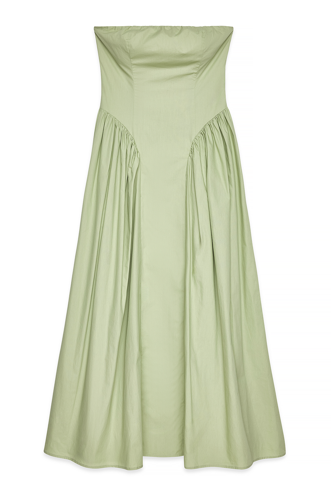Light Green Bandeau Flowy Maxi Dress