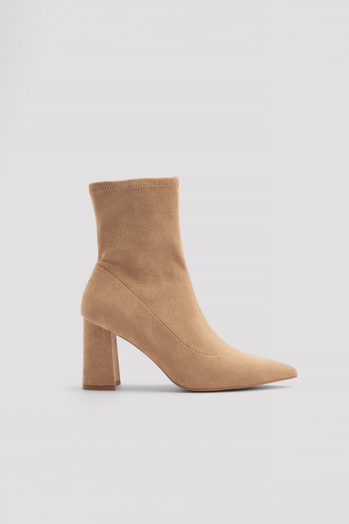 Beige Basic Faux Suede Ankle Boots