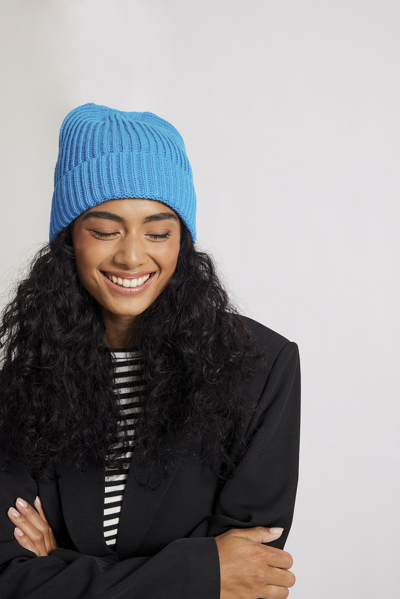 Basic Knitted Beanie Blue NA KD basic-knitted-beanie-blue-na-kd