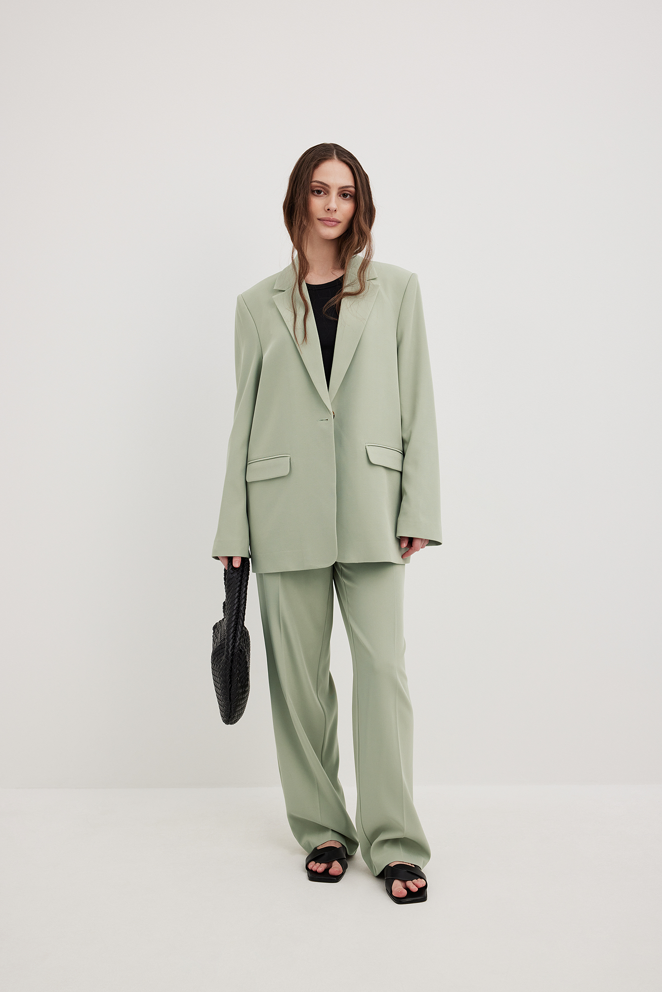 NA-KD Basic Suit Pants - Work Trousers - Green - EU 42 - NA-KD / NAKD