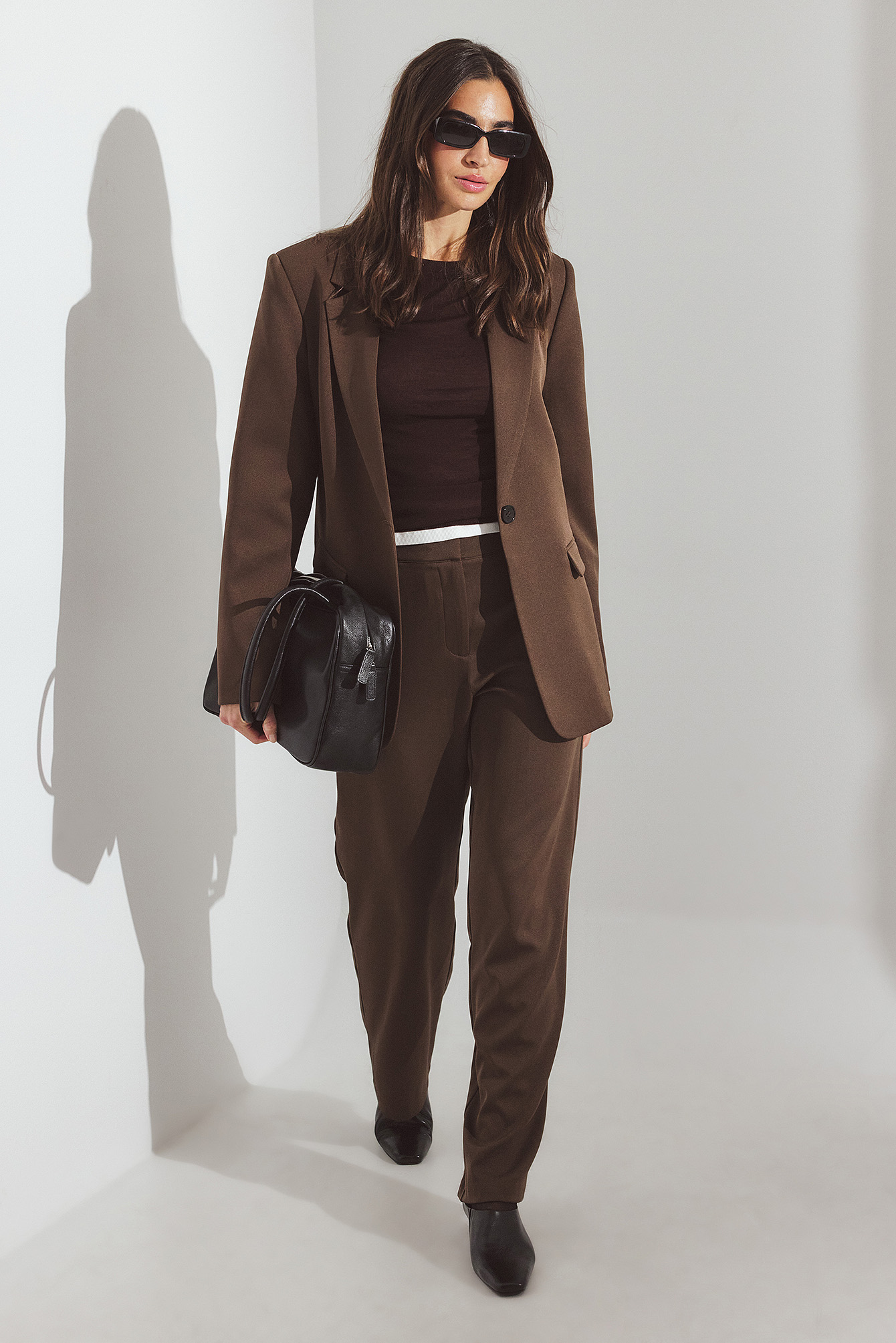 Basic kostuumbroek - Business broek dames - Bruin - EU 32 - NA-KD / NAKD