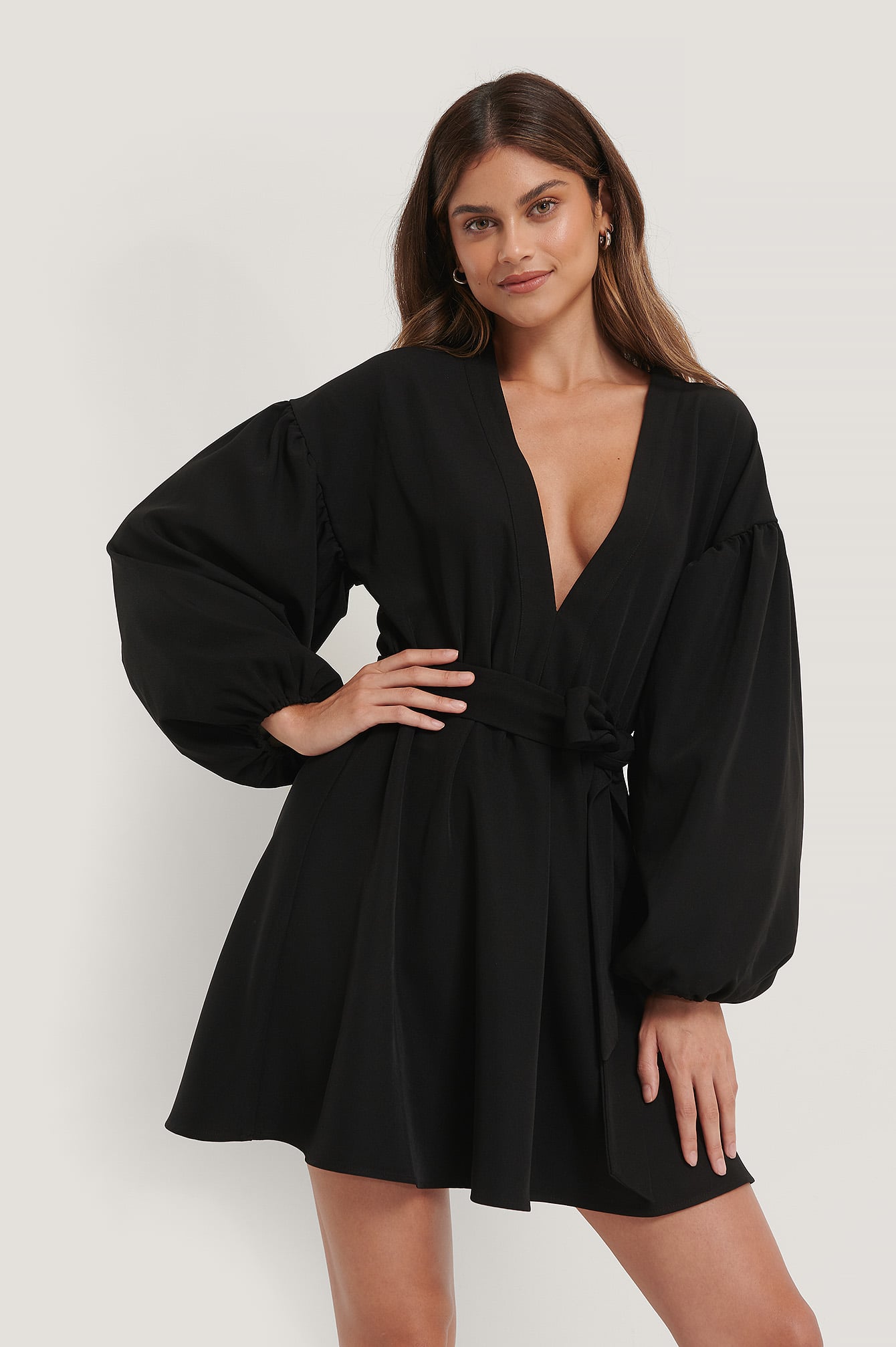 Grey balloon sleeve dress Clearance