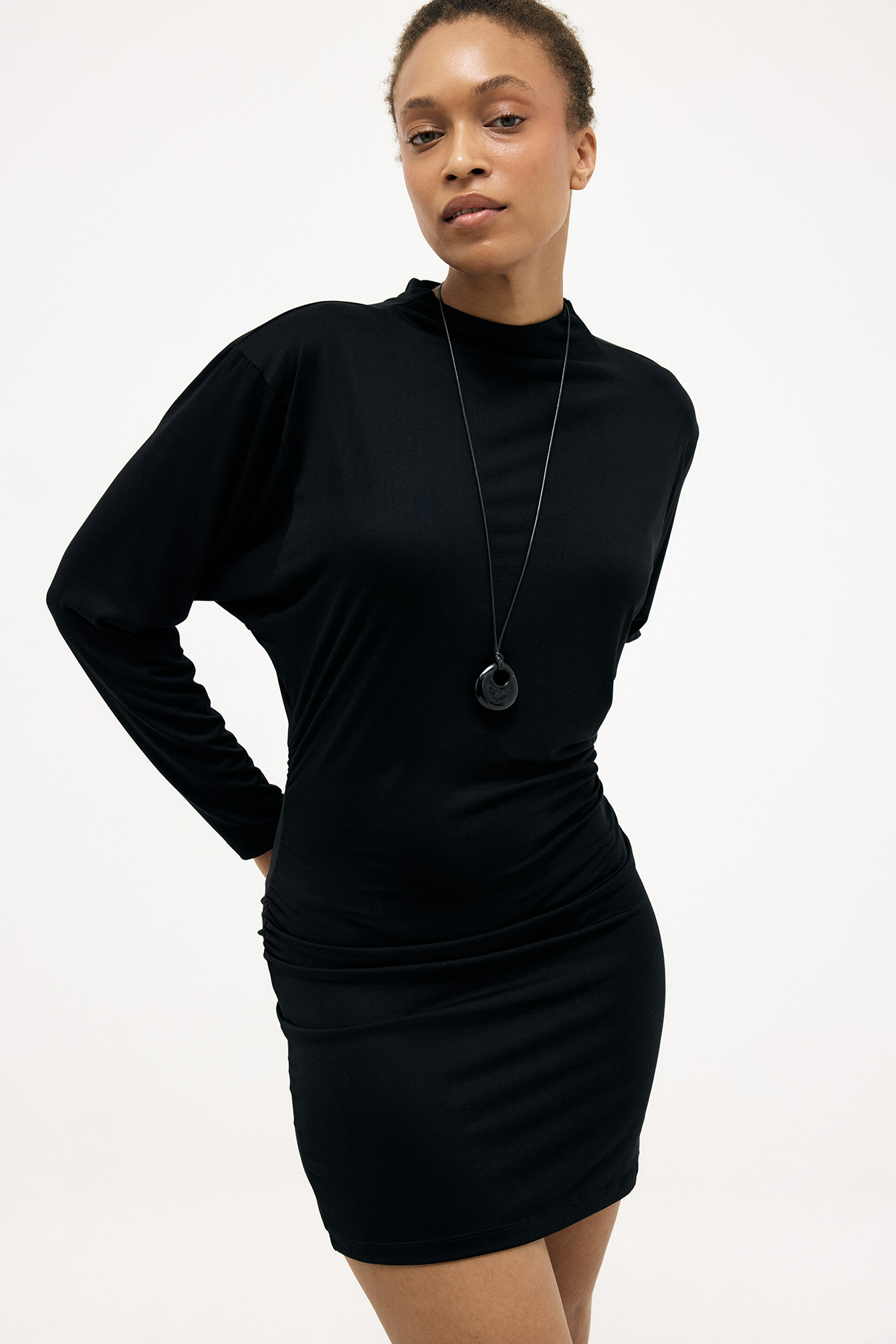 Batwing Mini Dress Black