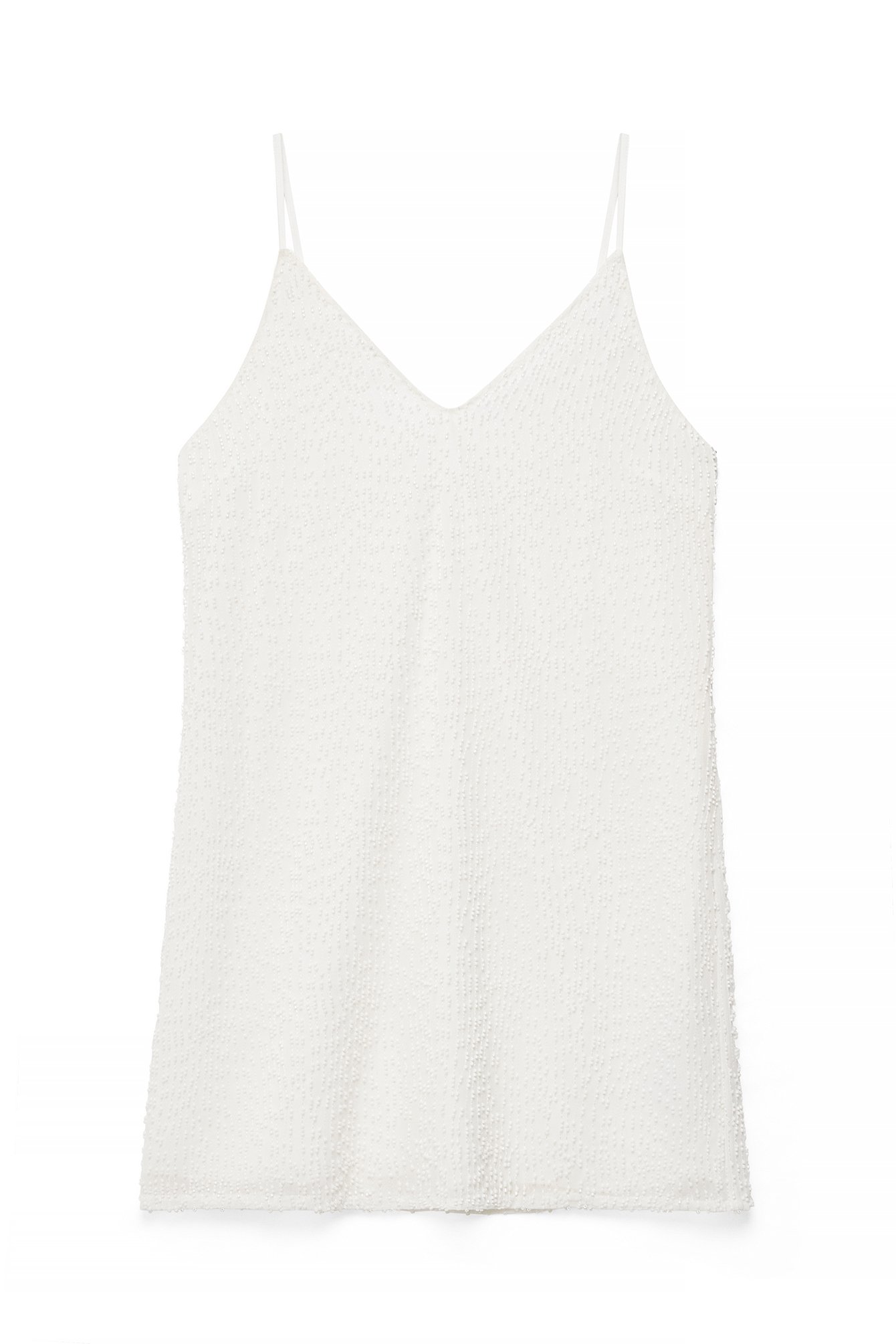 White Miniklänning med pärlor