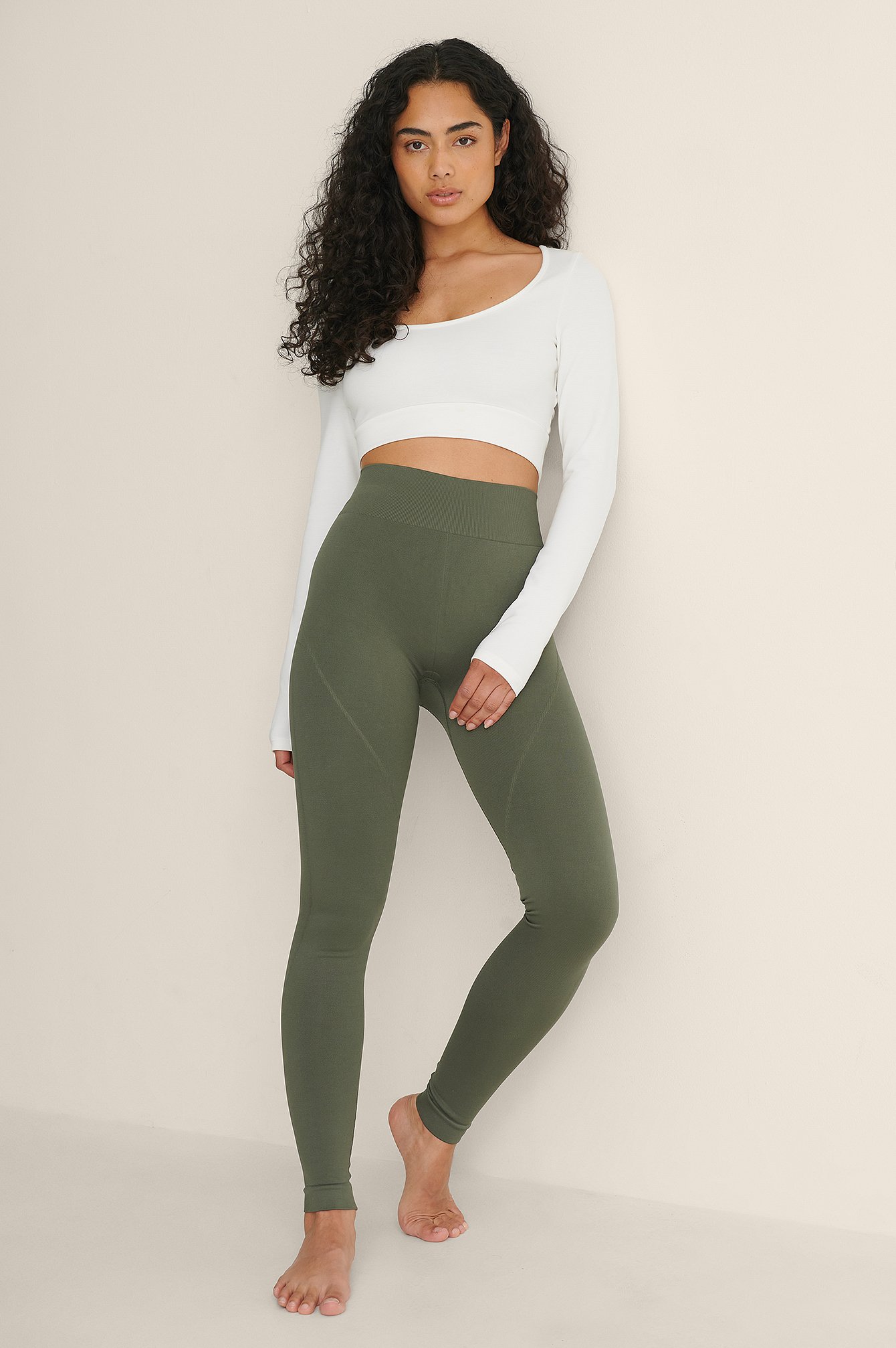 Olive Recycelt Leggings Mit Hoher Taille