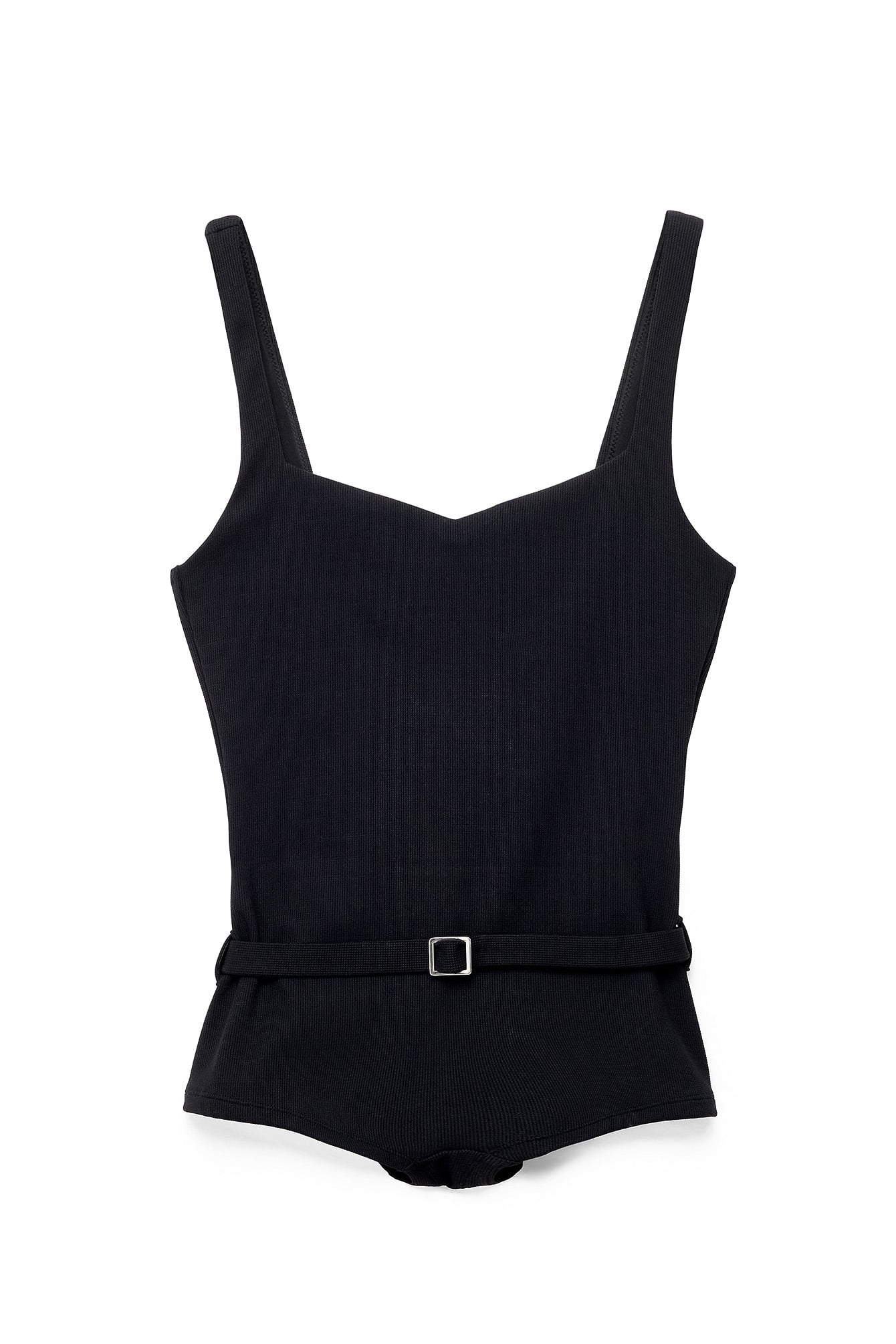 Black Belt Detail Deep Back Swimsuit
