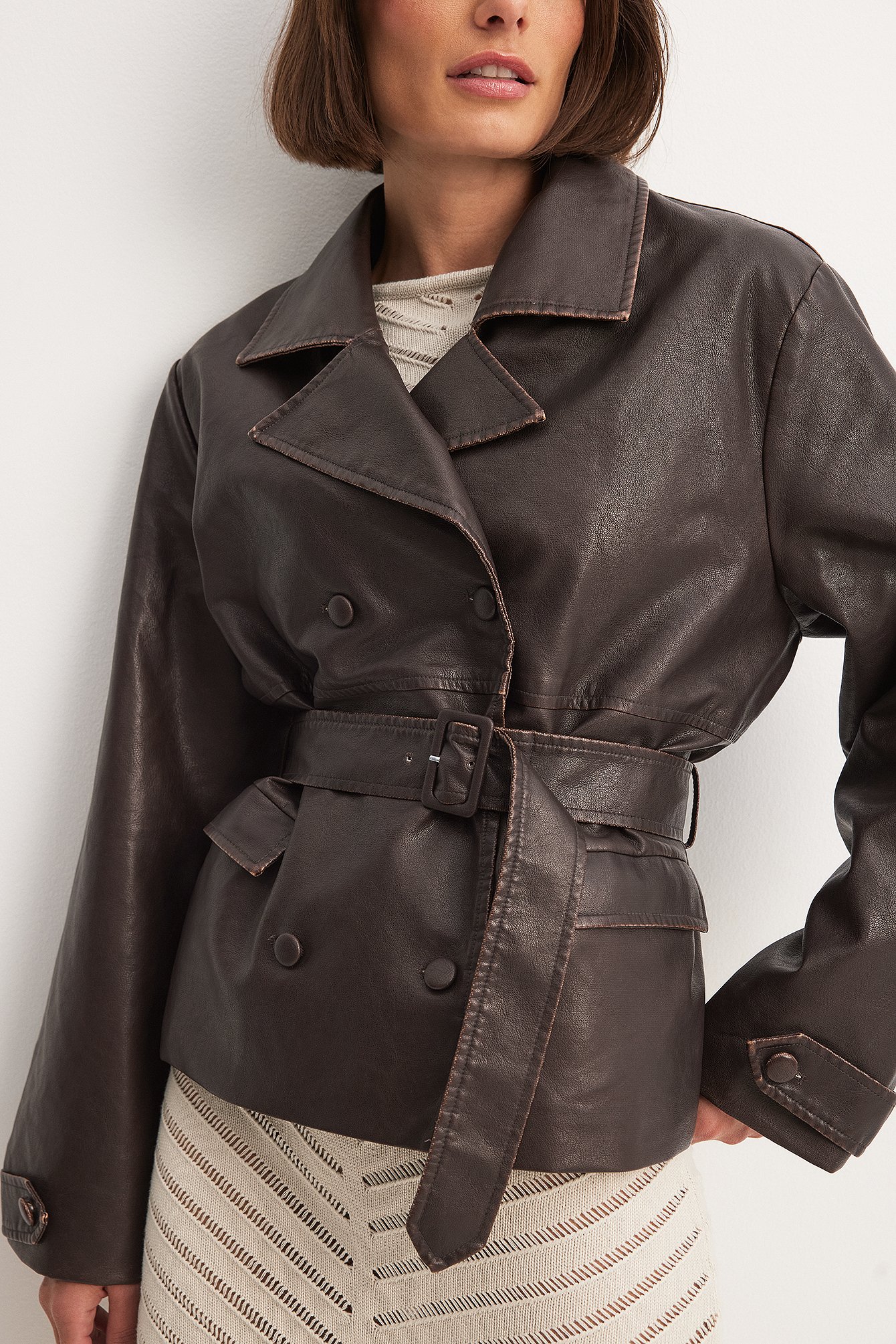 Pier One Veste en similicuir - brown/marron Pier One Veste en similicuir - brown/marron