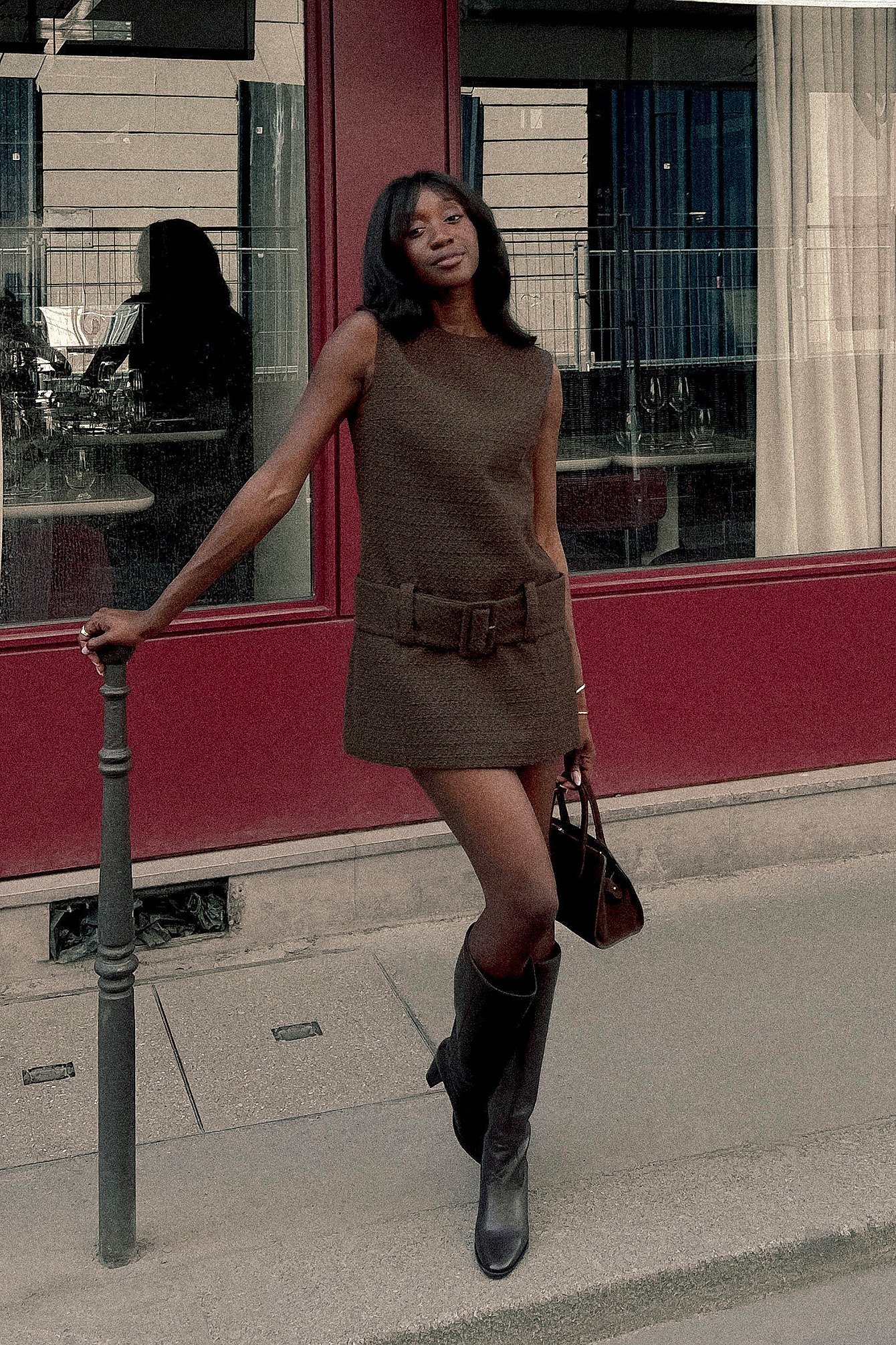Belted Structured Mini Dress Brown | NA-KD Belted Structured Mini Dress Brown | NA-KD