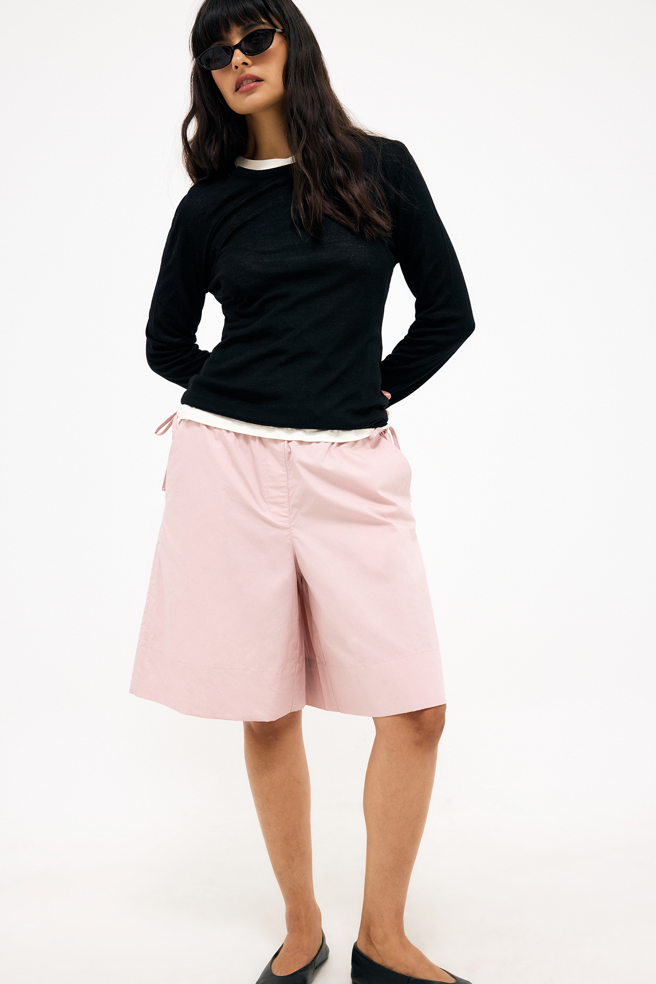 Bermuda cotton shorts dusty pink — shorts med fickor från NA-KD