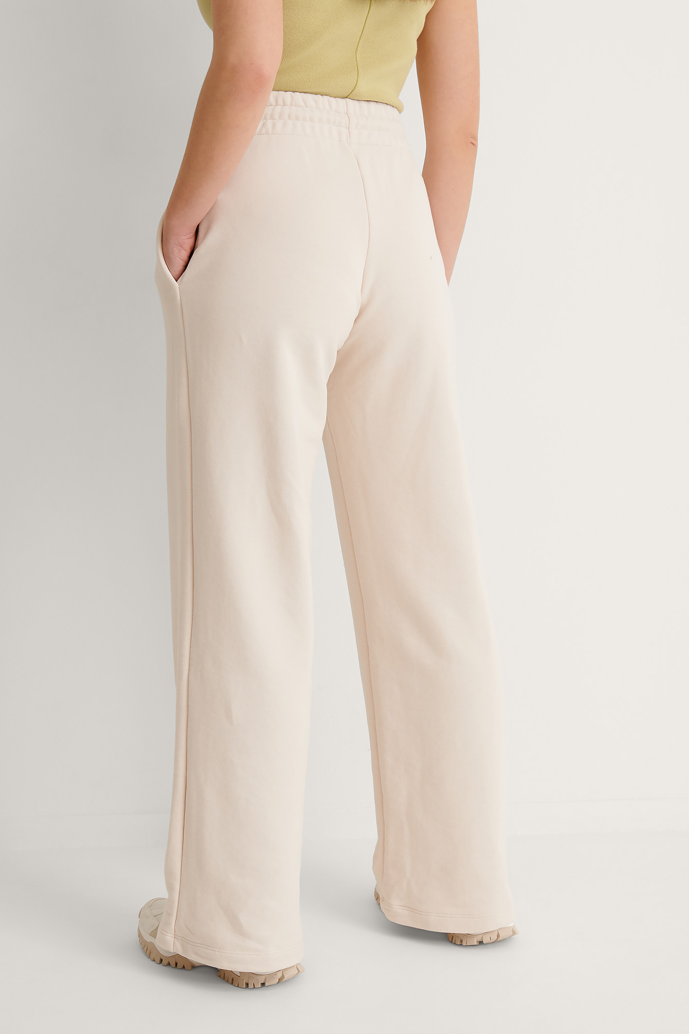 Palazzo Jogging Pants Offwhite | na-kd.com