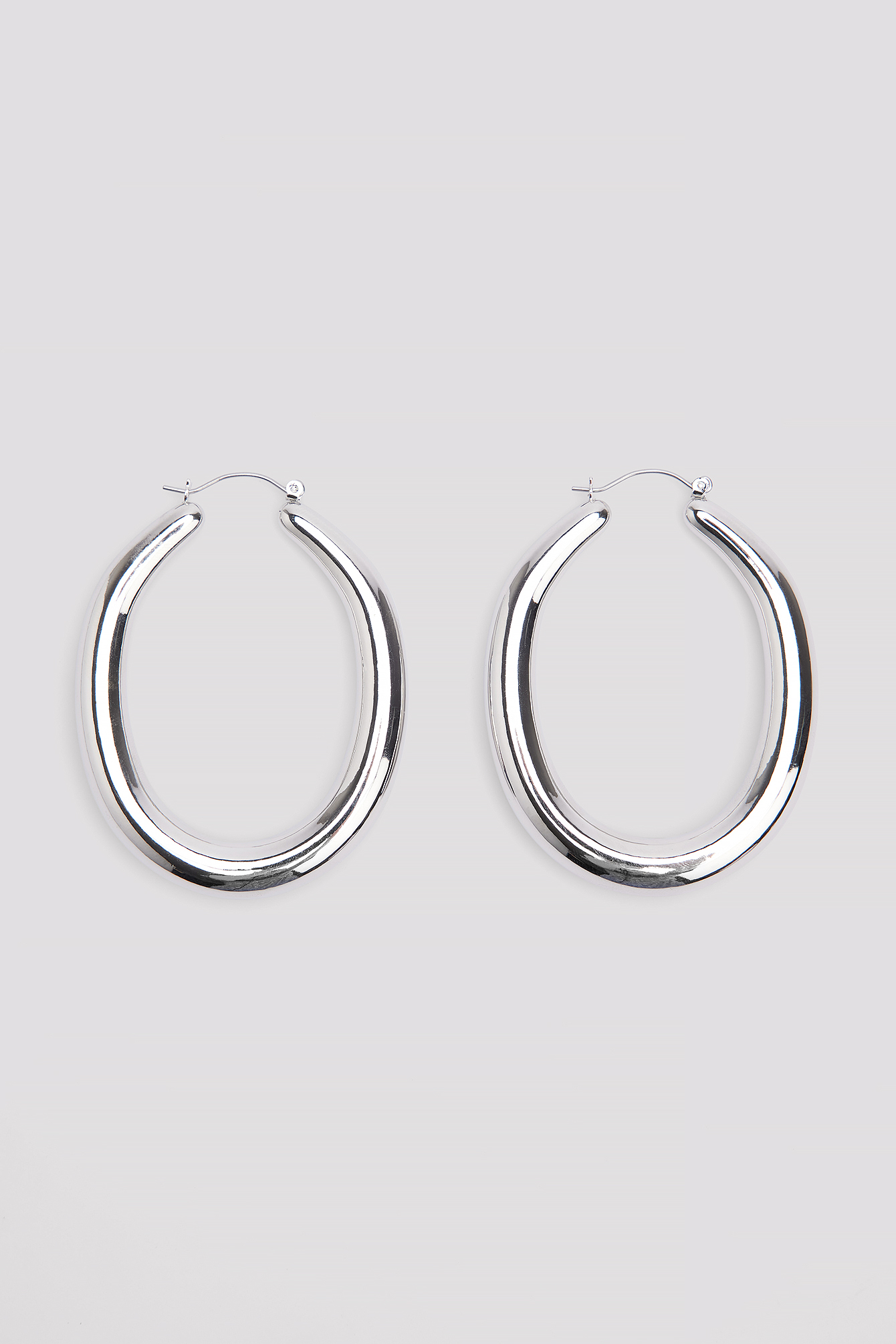 Big Oval Shaped Hoops Silver | na-kd.com