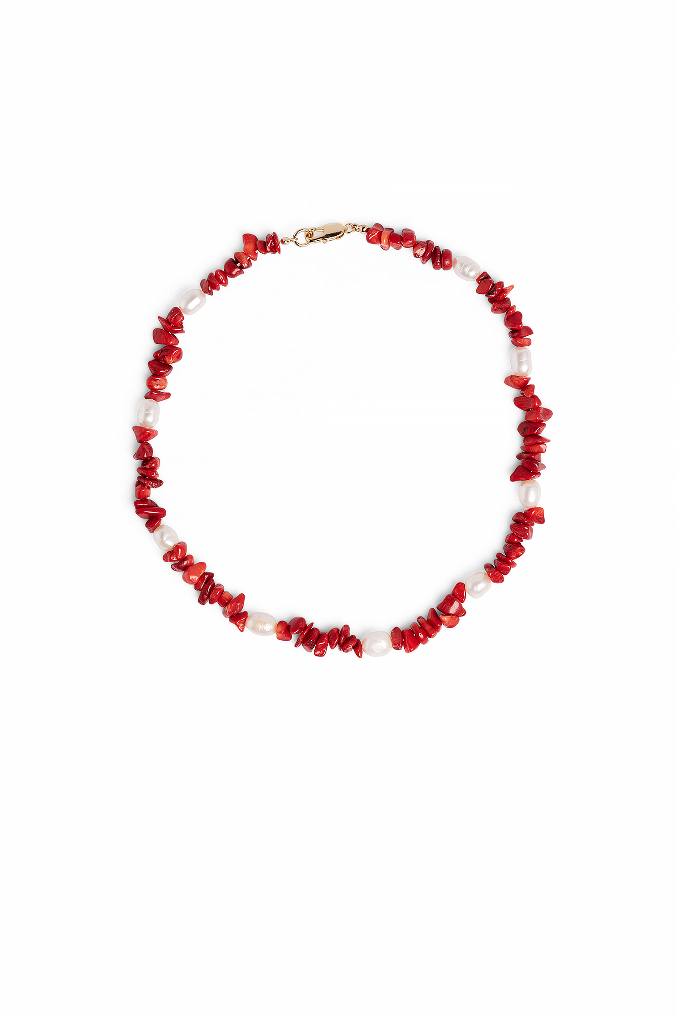 Halsband med färgad sten Röd | NA-KD