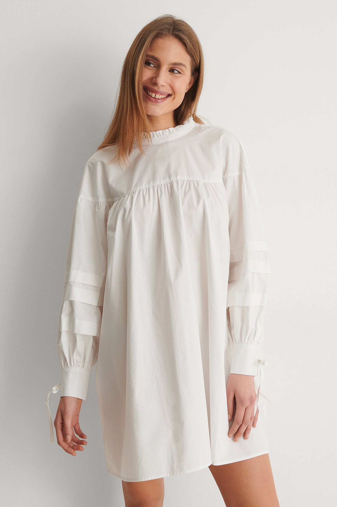 White Detail Cotton Dress